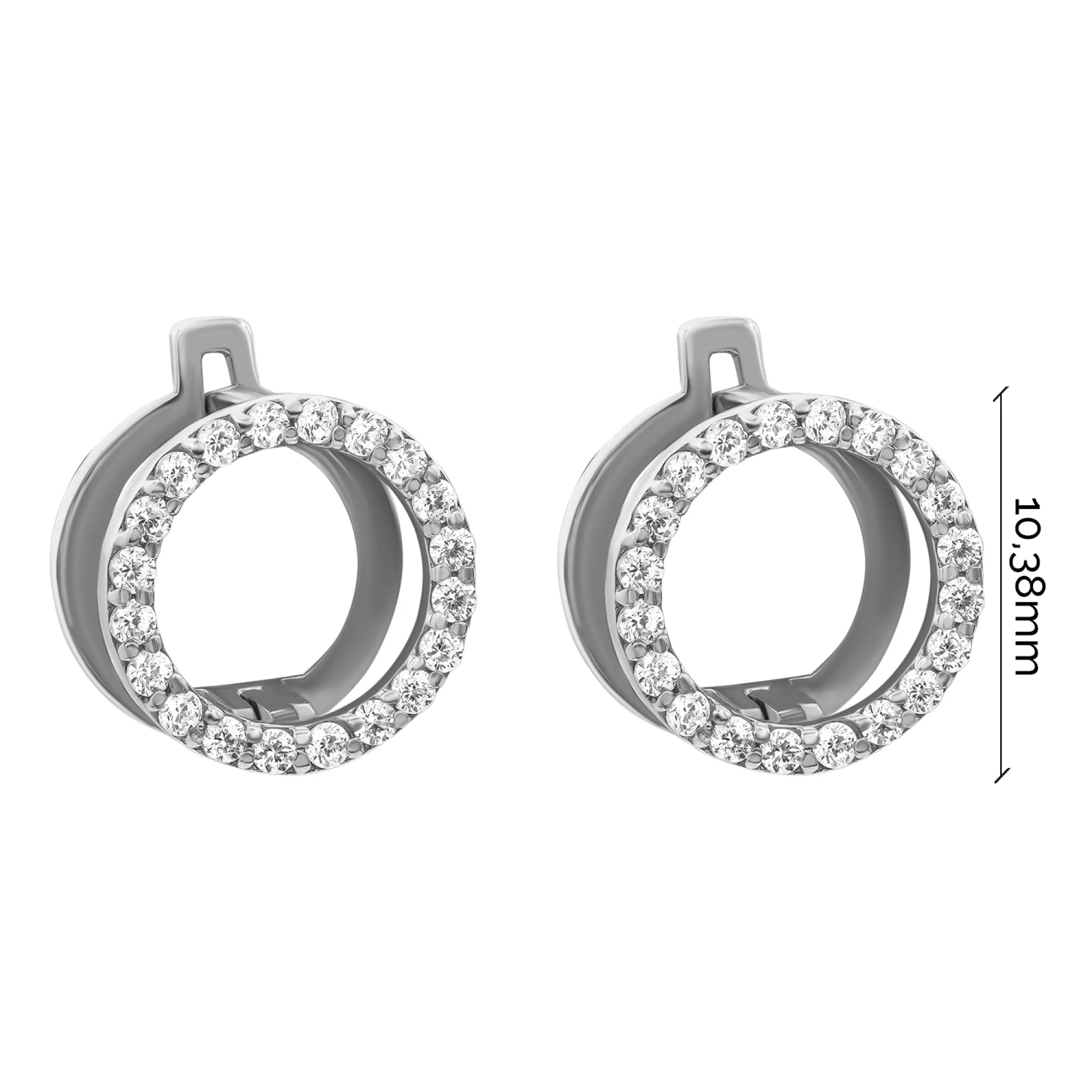 Серьги из серебра "Круг" с фианитами - 1577174 - 3