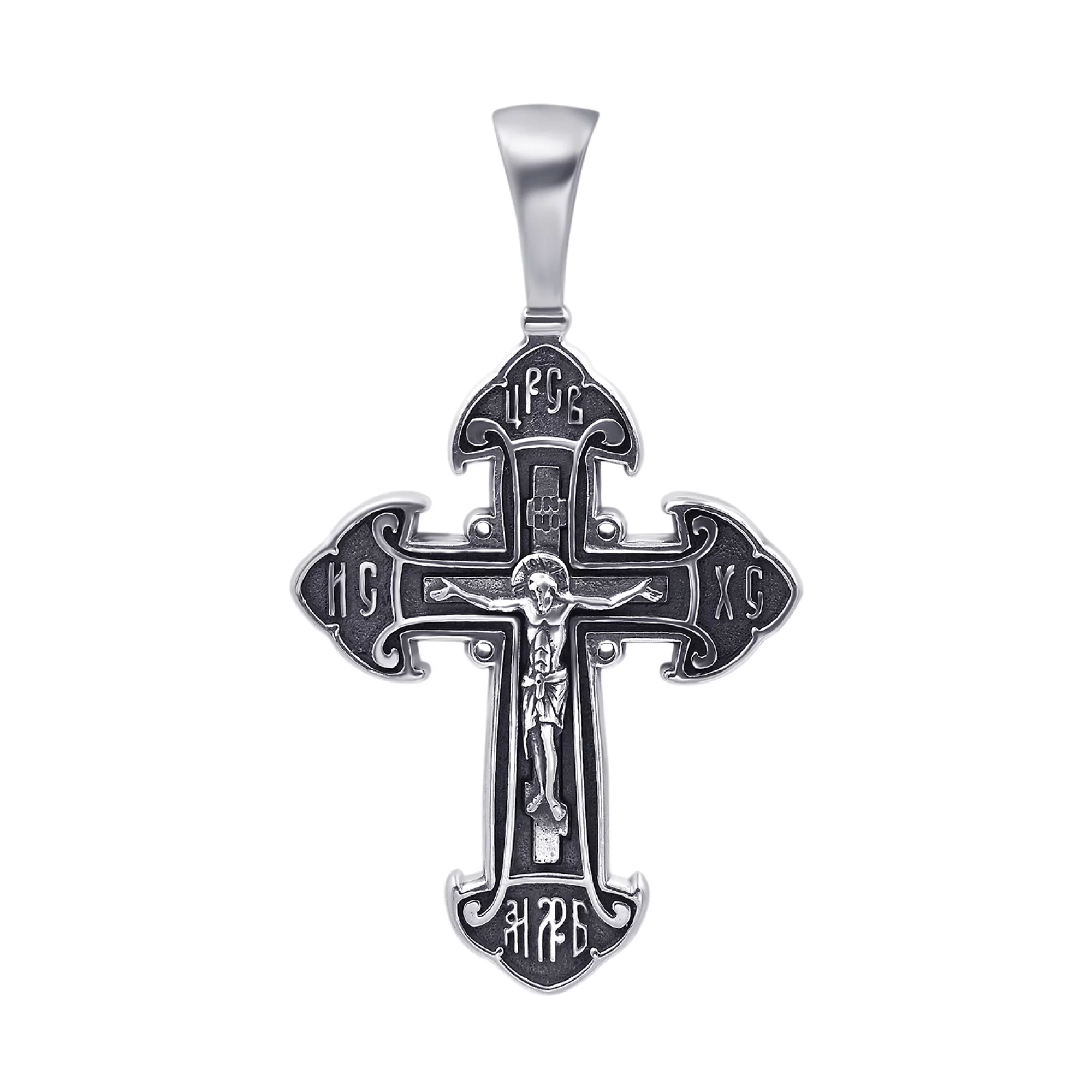 Крестик серебряный с чернением - 443380 – изображение 1