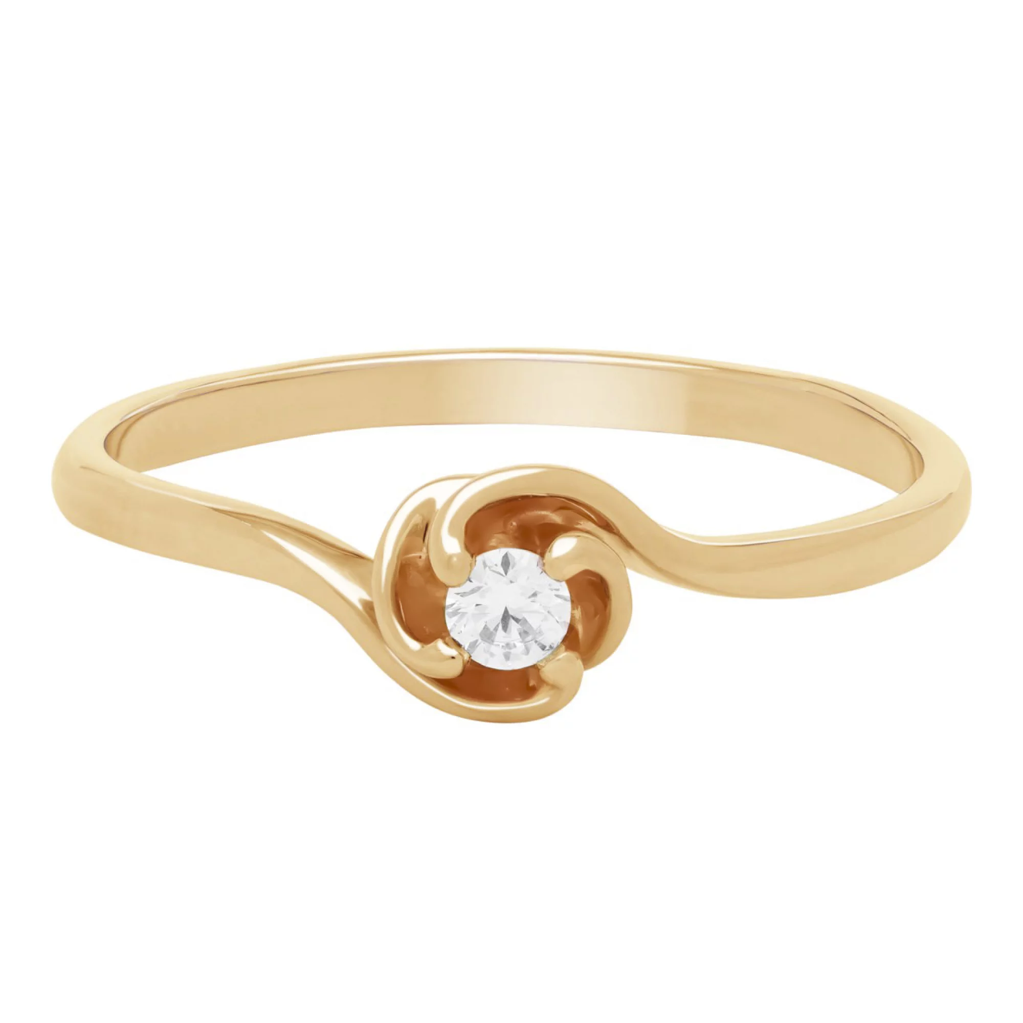 Кольцо для помолвки из красного золота с бриллиантом - 1761500 – изображение 2