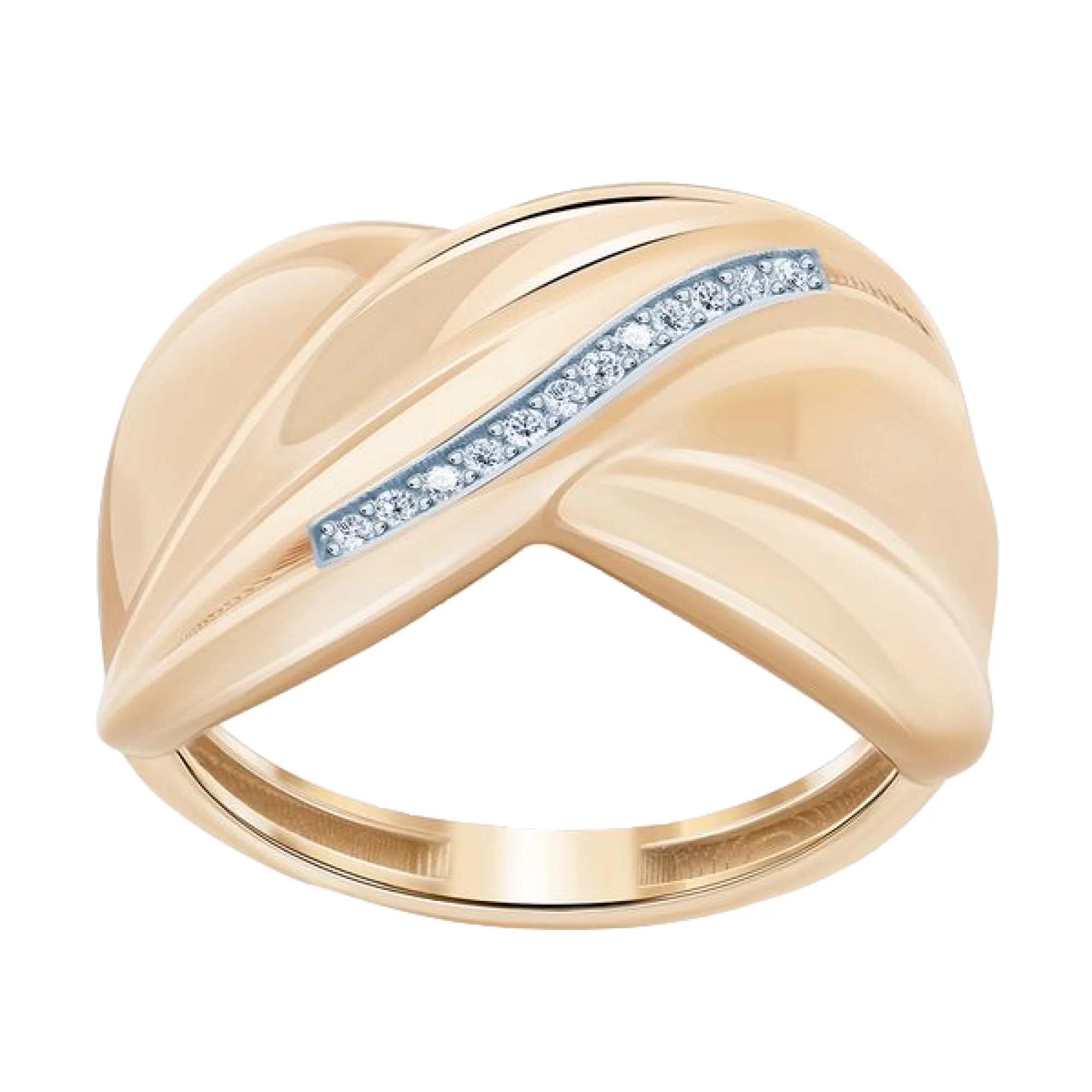Золотое кольцо с фианитом - 482933 – изображение 1