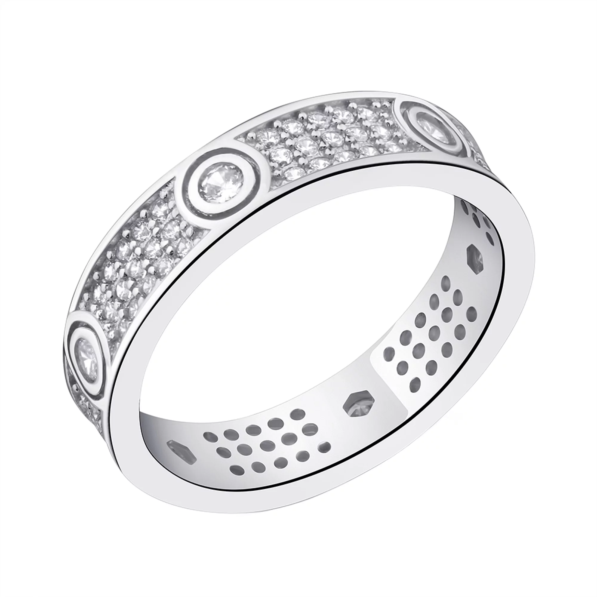 Серебряное кольцо с фианитами - 1514666 – изображение 1