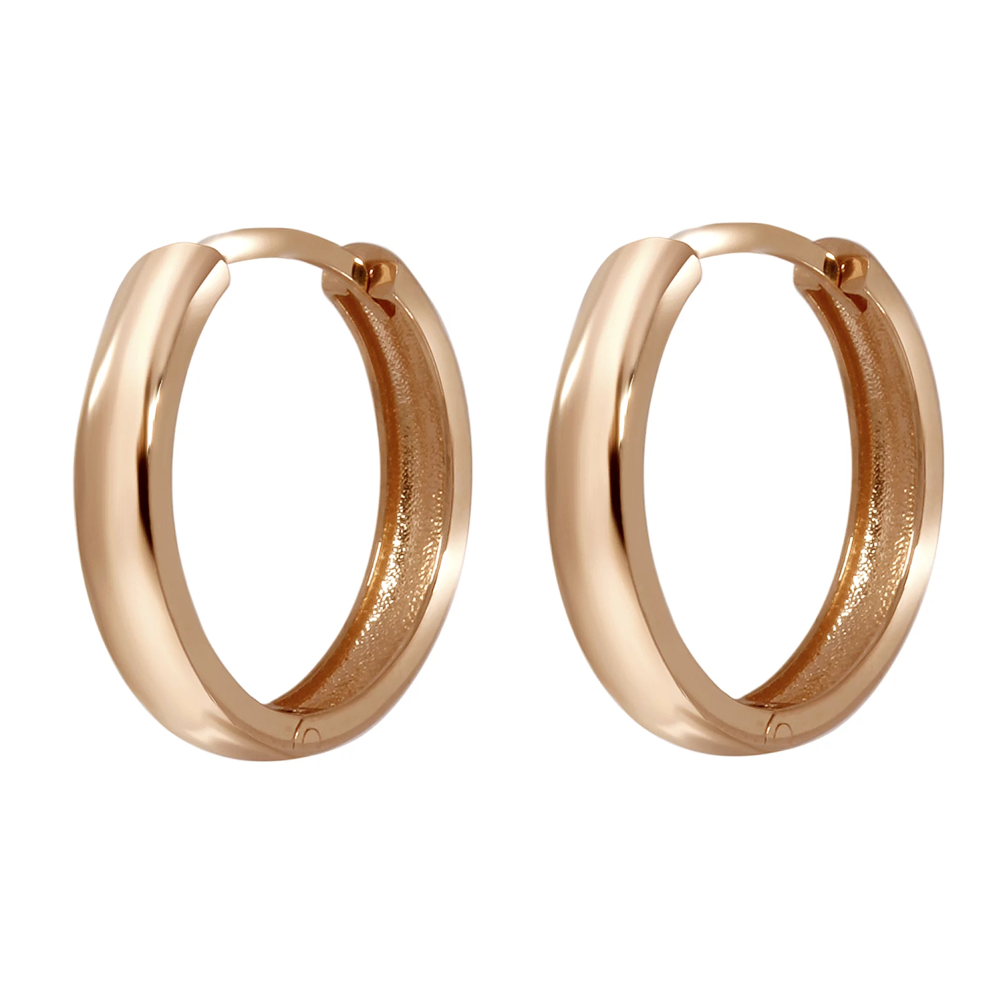 Сережки-кольца из красного золота - 968232 – изображение 1