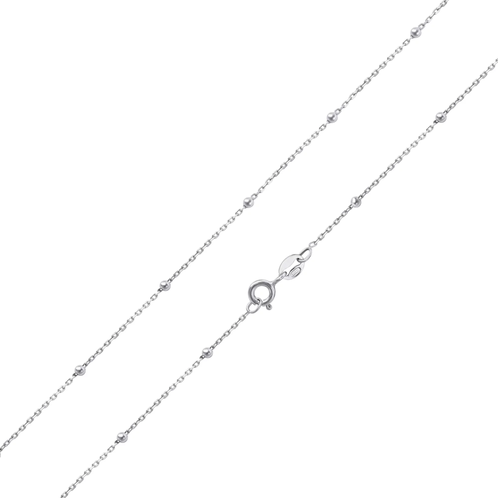 Срібний ланцюг з кульками плетінням якір - 971943 – зображення 2