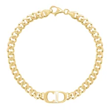 Браслет "CD" у жовтому золоті панцирне плетіння - 1649843
