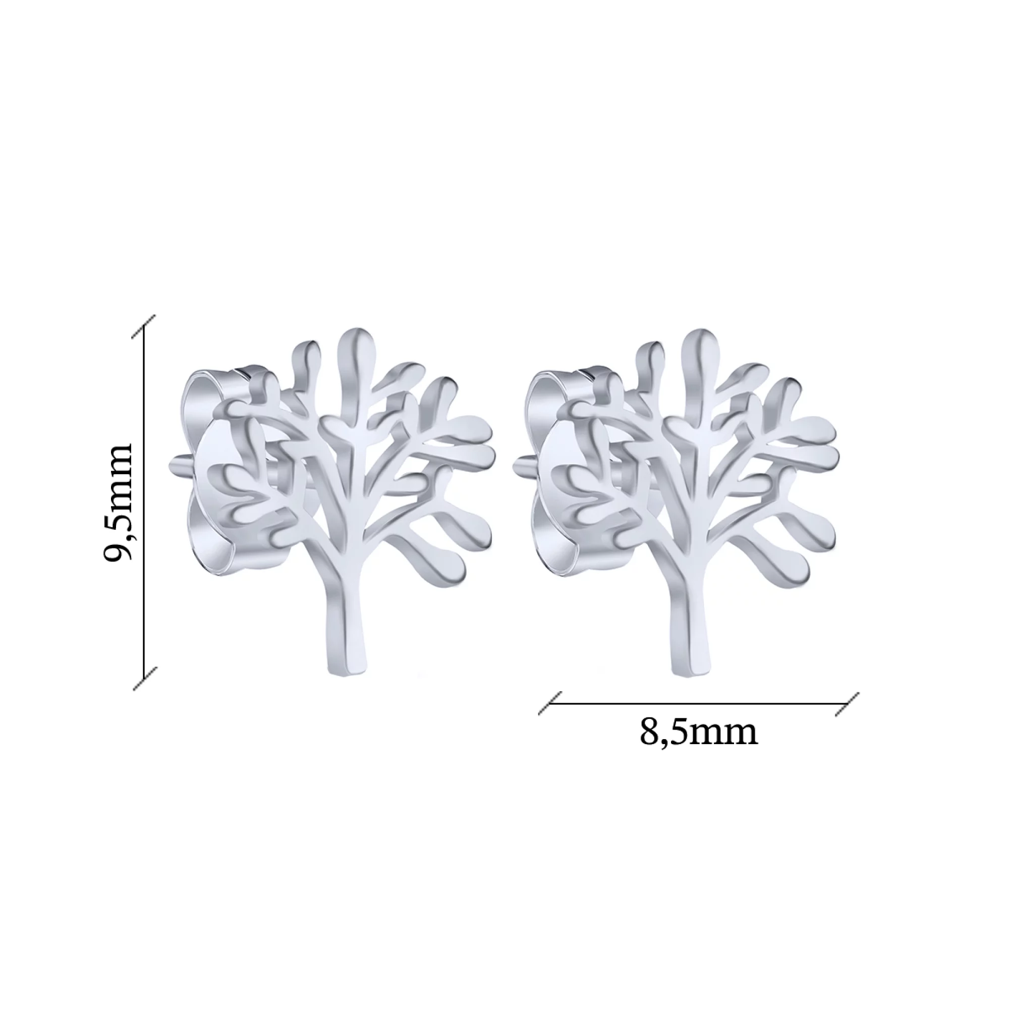 Сережки-гвоздики срібні "Дерево Життя" - 1618414 – зображення 2