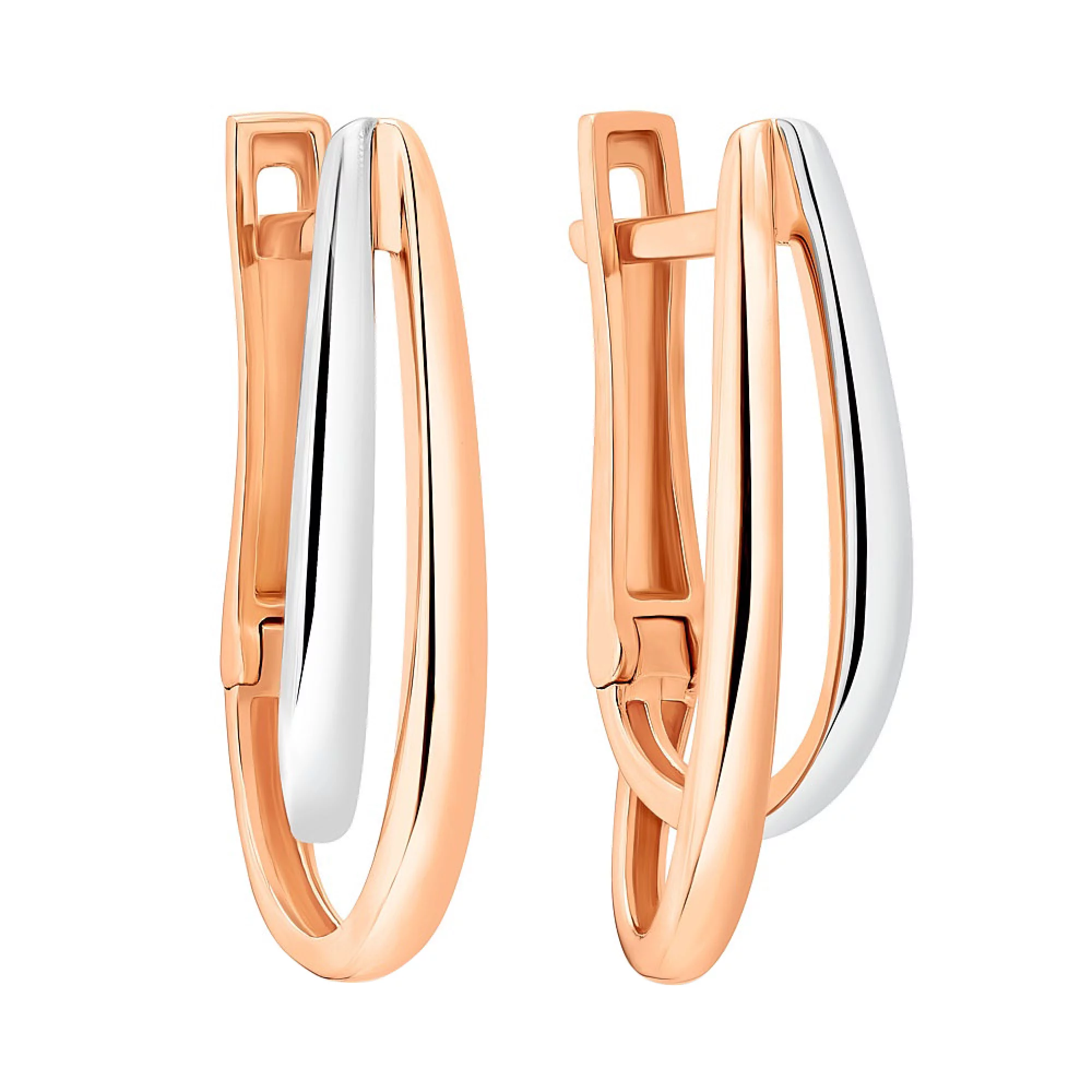 Сережки из комбинированного золота - 961117 - 1