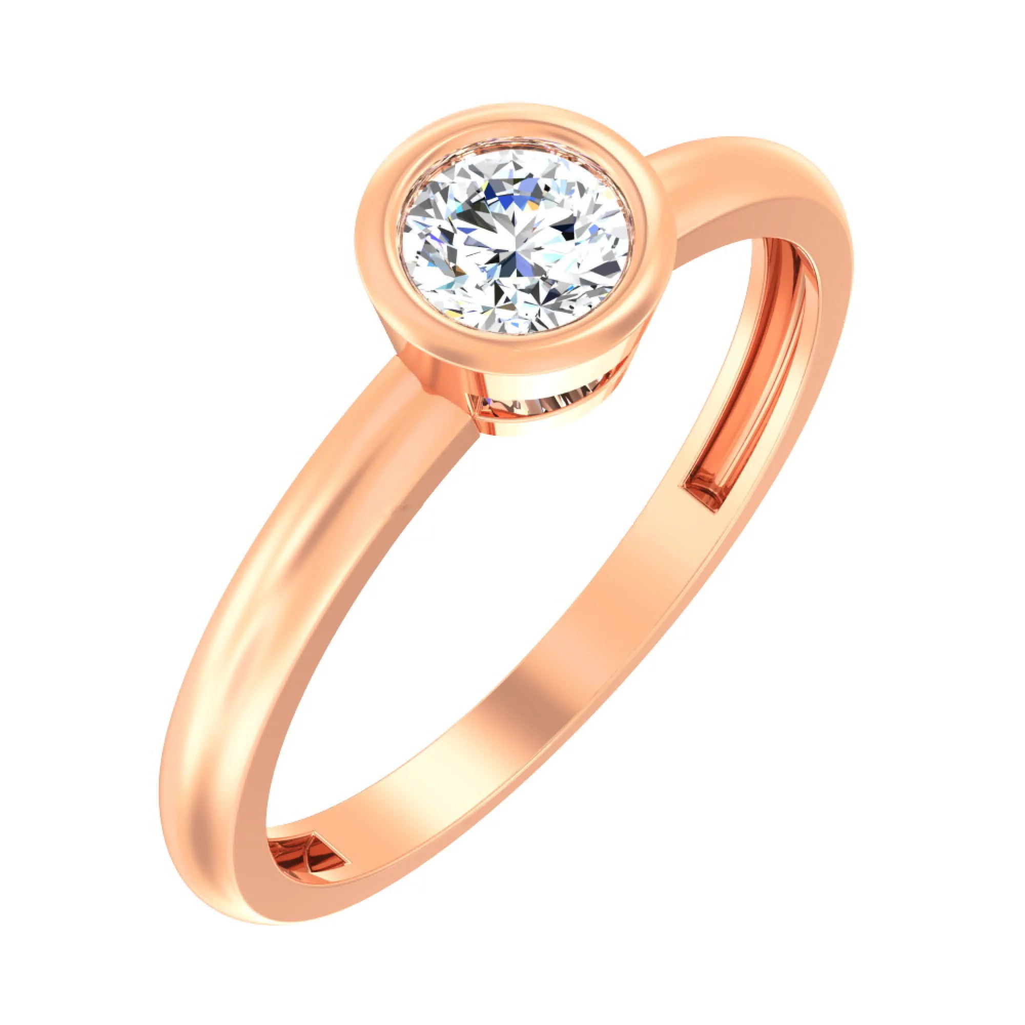 Золотое кольцо с фианитом - 585475 – изображение 1