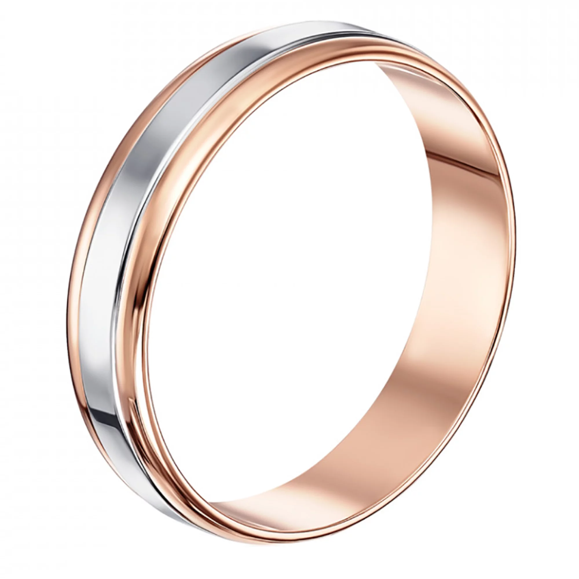 Обручальное кольцо из комбинированого золота в классическом - 521231 – изображение 1