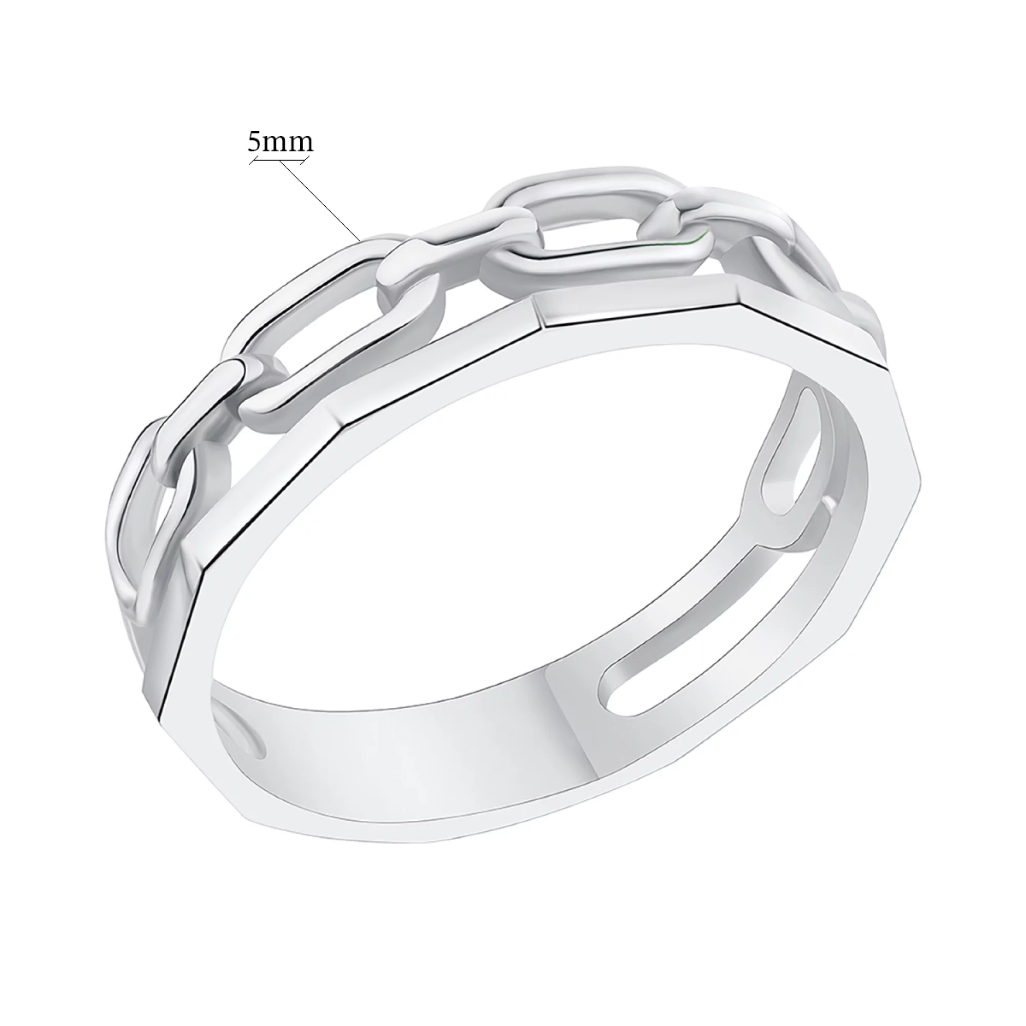 Серебряное кольцо "Цепь" - 1301858 – изображение 2