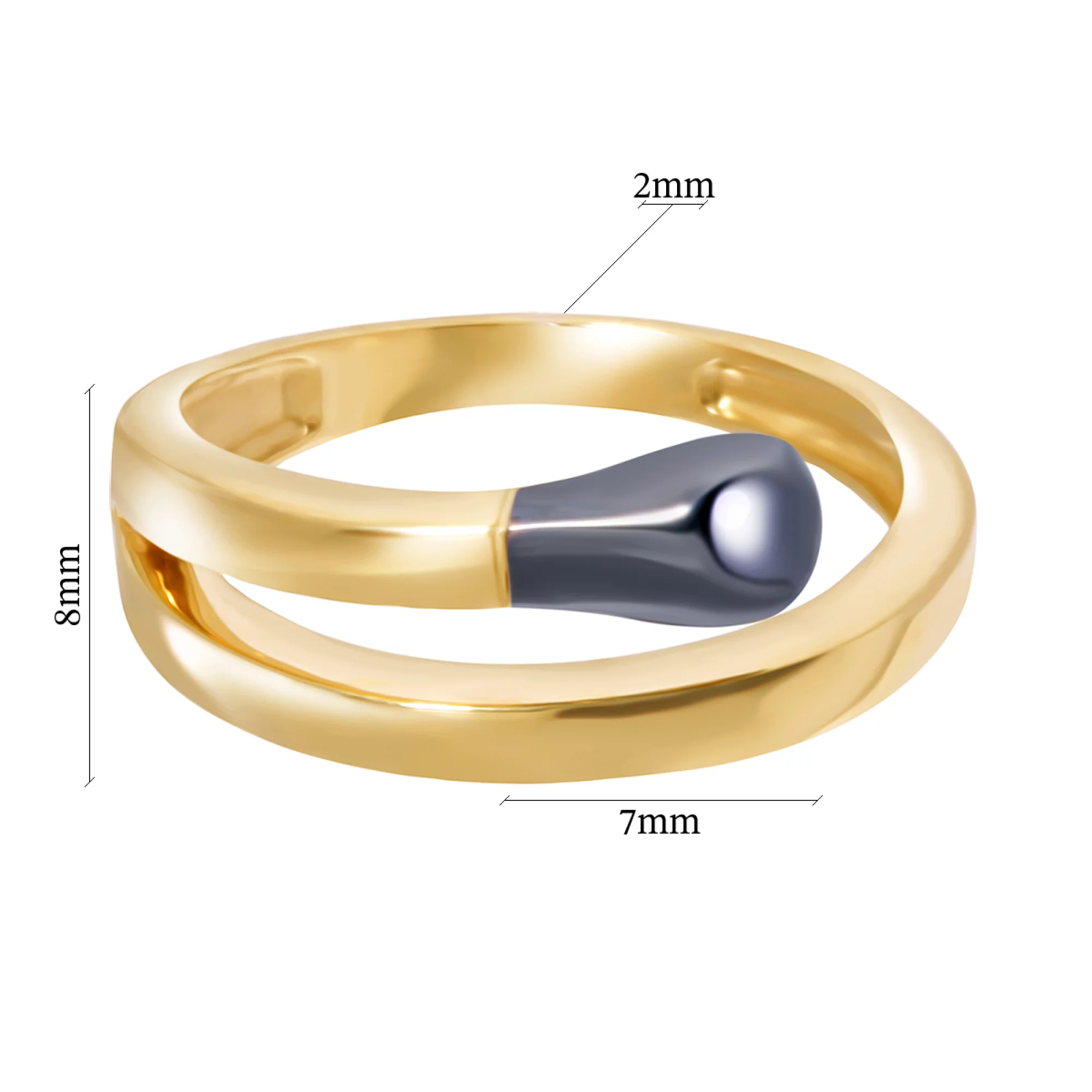 Кольцо из лимонного золота "Спичка" - 971870 – изображение 3