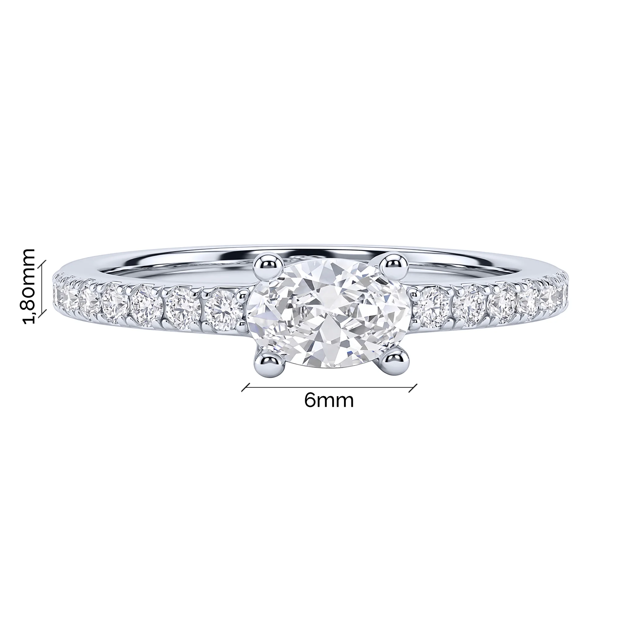 Серебряное кольцо с фианитами  - 2262520 - 3