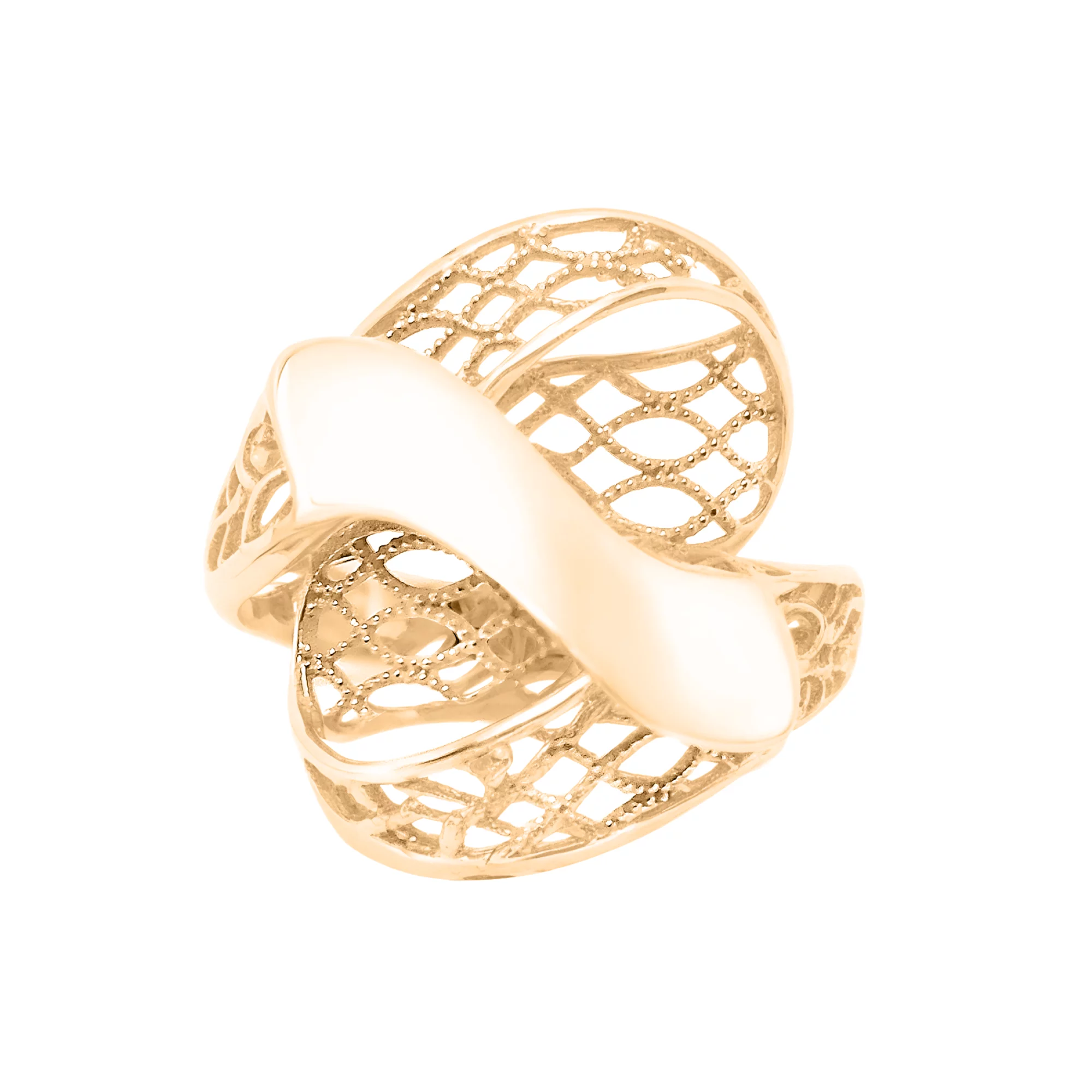Ажурное кольцо из красного золота - 512130 – изображение 1
