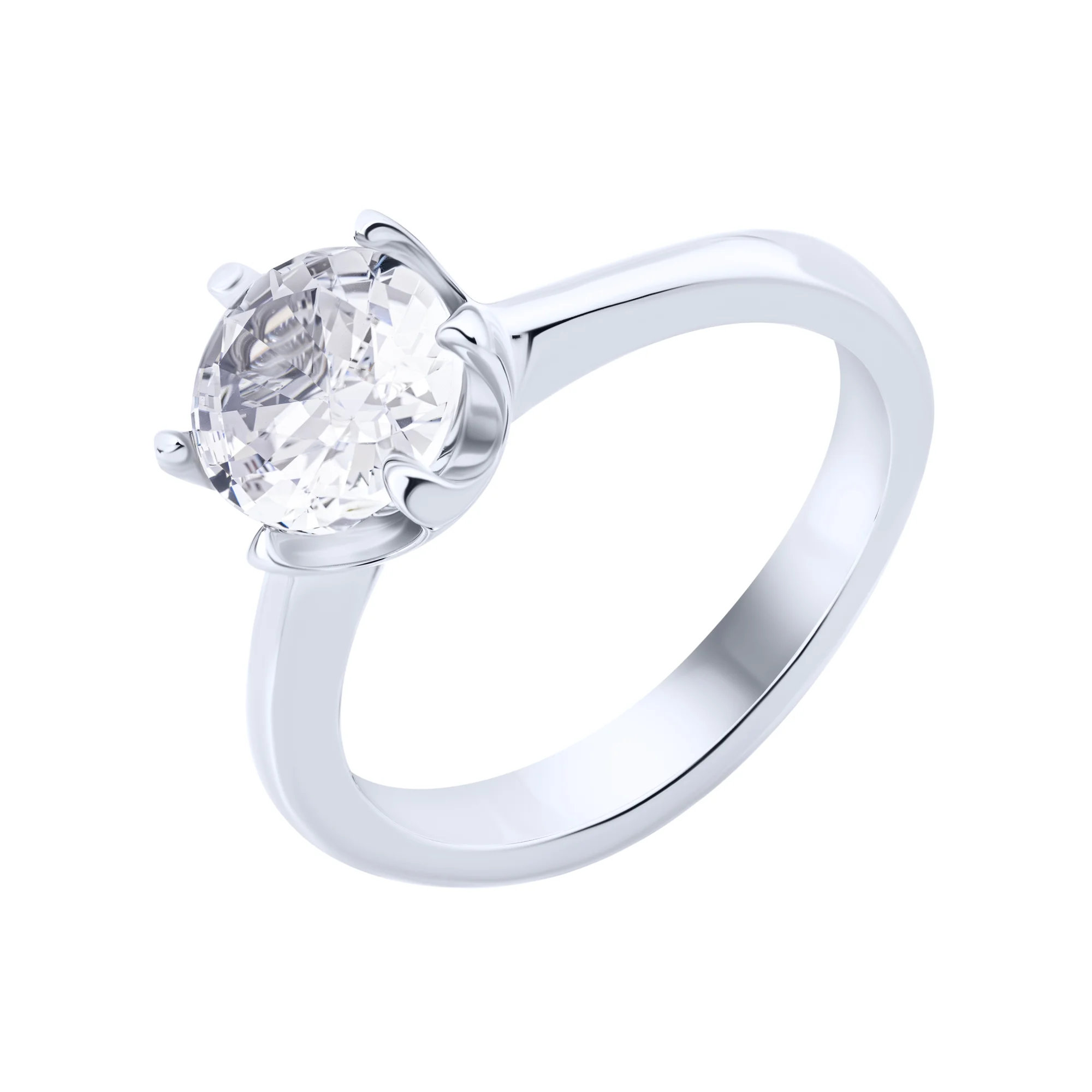 Серебряное кольцо с фианитом - 2076857 - 1