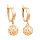 Элегантные сережки "Шары" в красном золоте - 1866958