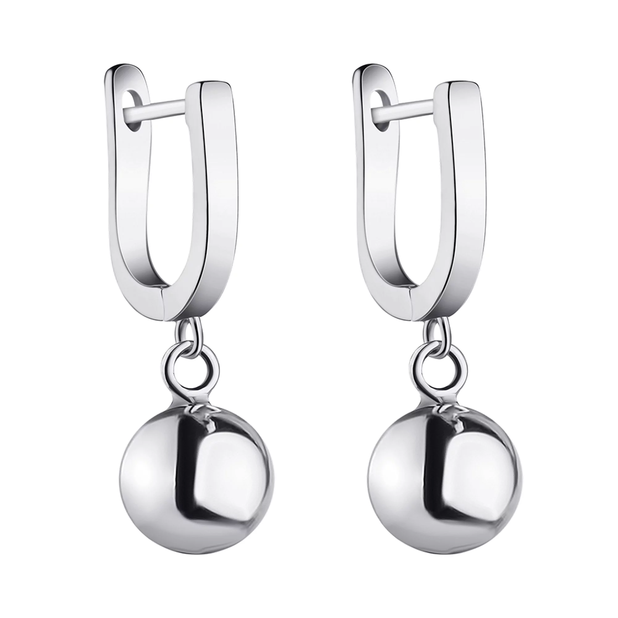 Сережки з підвісами "Кулі" з срібла - 1303111 – зображення 1