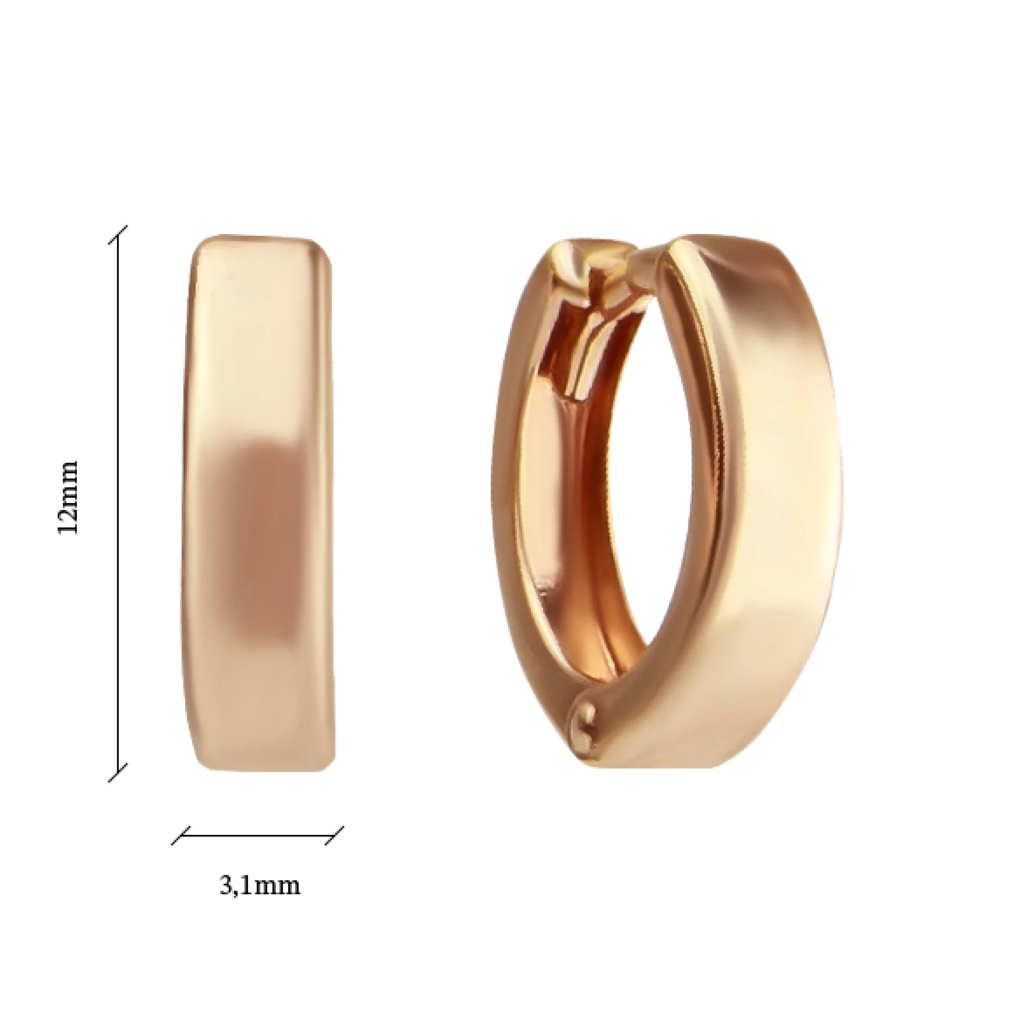 Серьги-кольца из красного золота - 407770 – изображение 2