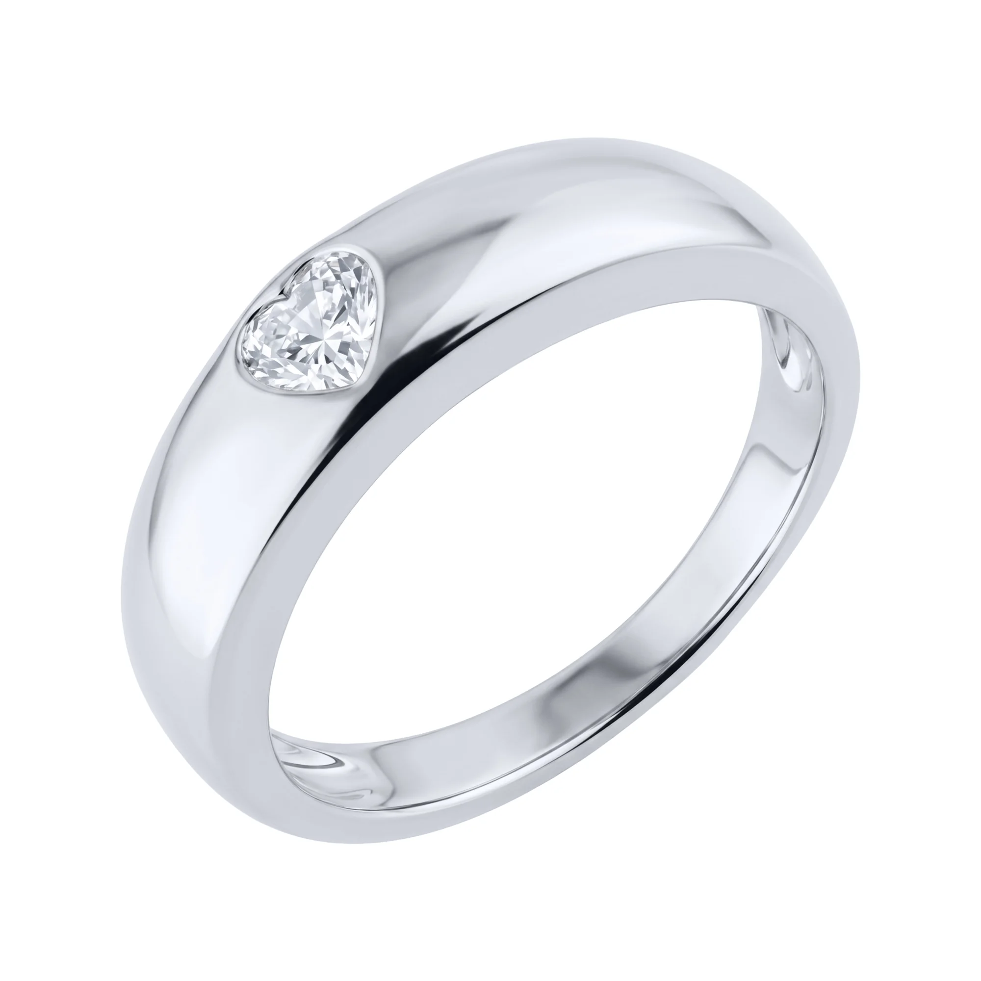 Серебряное кольцо с фианитом  - 2236176 - 1