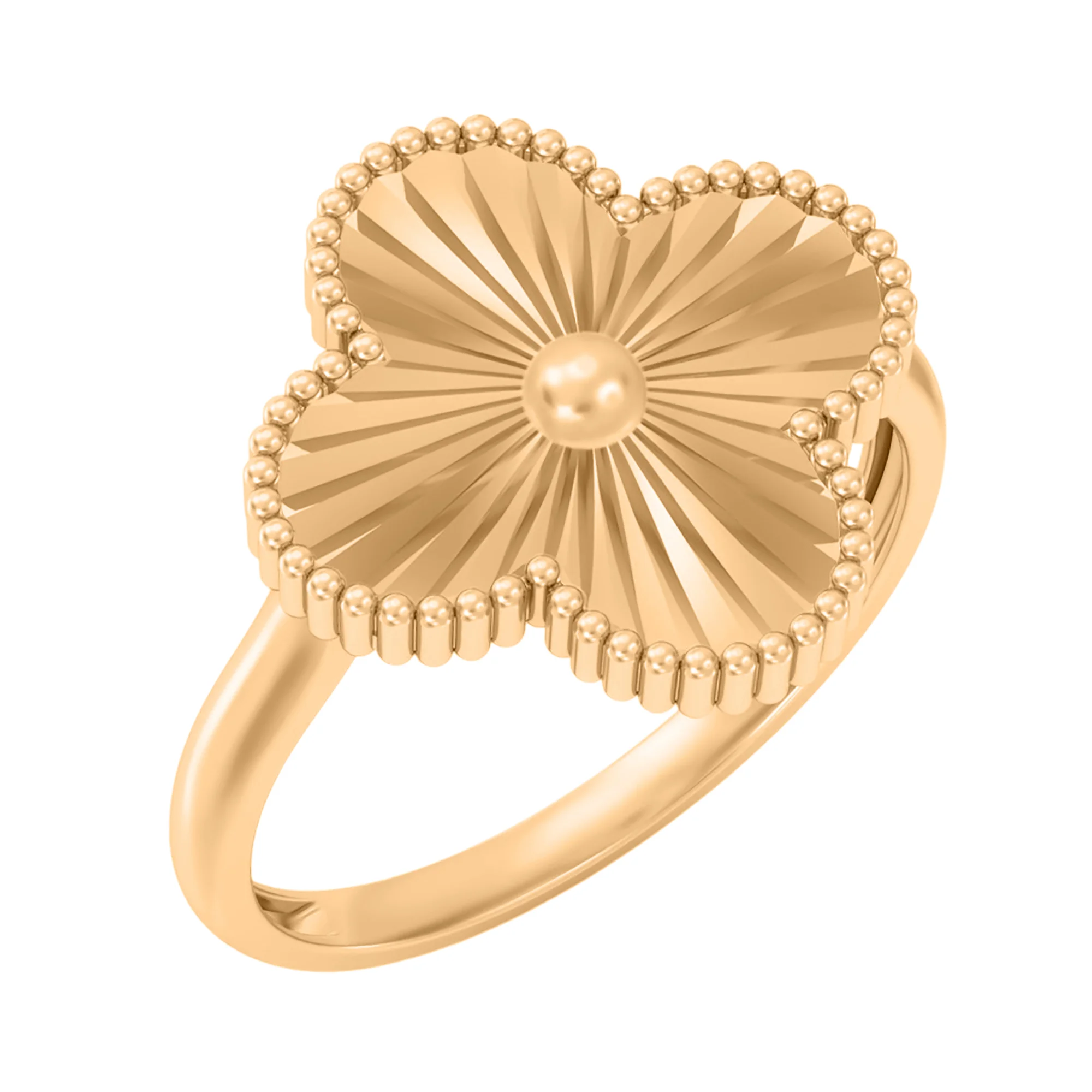 Каблучка "Конюшина" з червоного золота - 2015801 - 1