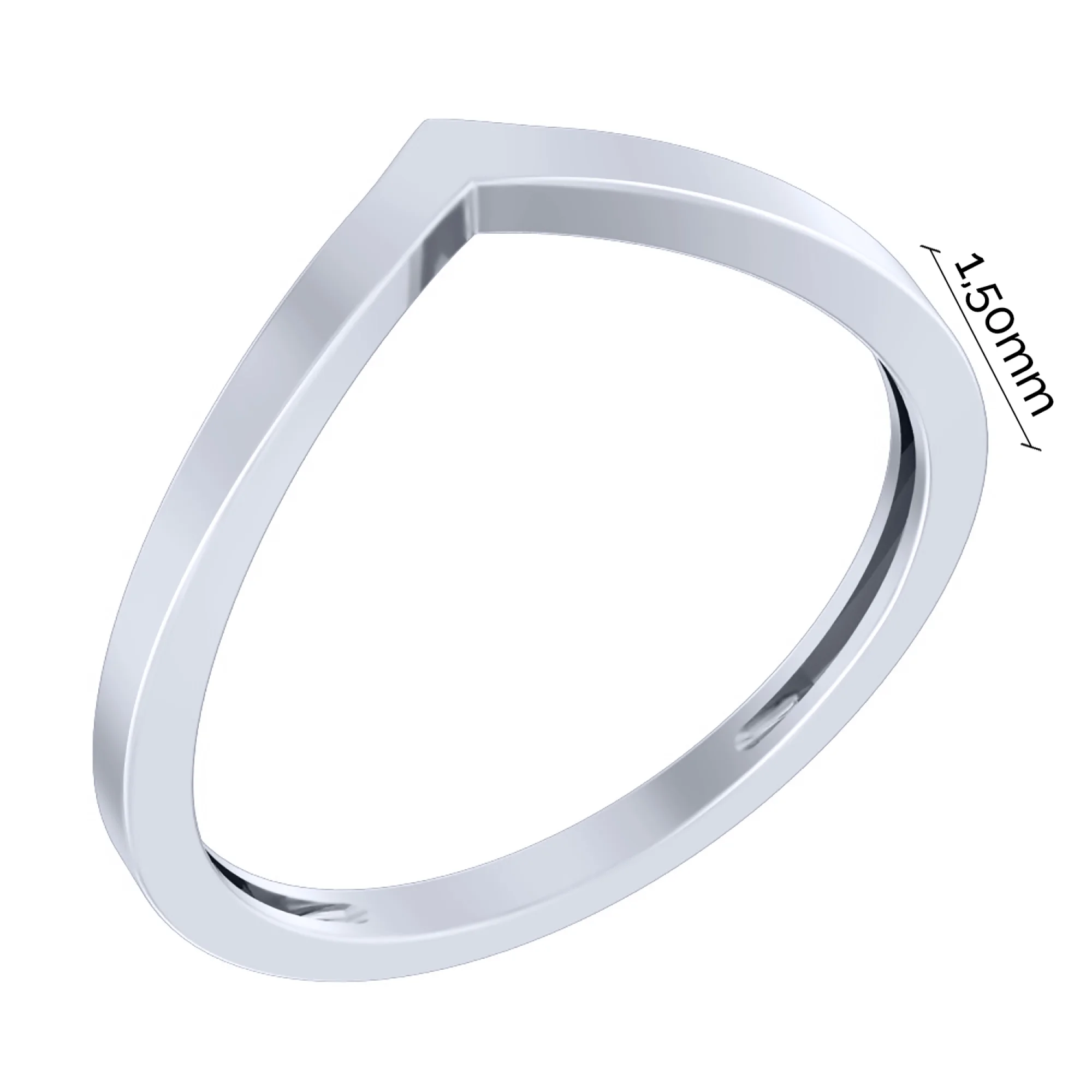 Серебряное кольцо в стиле минимализм - 1625077 - 2