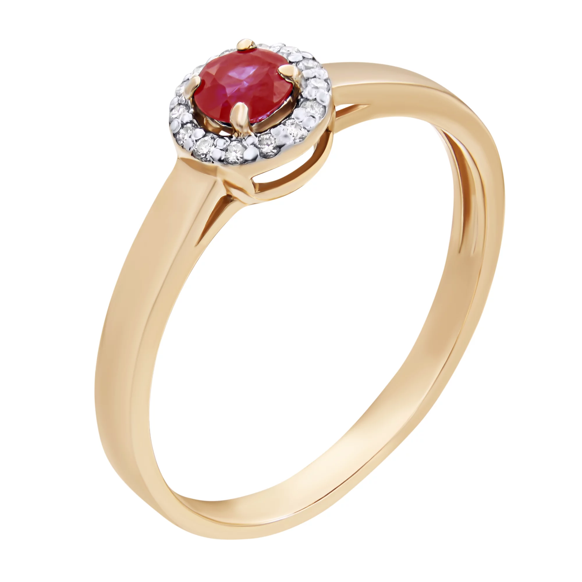 Кольцо из красного золота с рубином и бриллиантами - 896166 – изображение 1