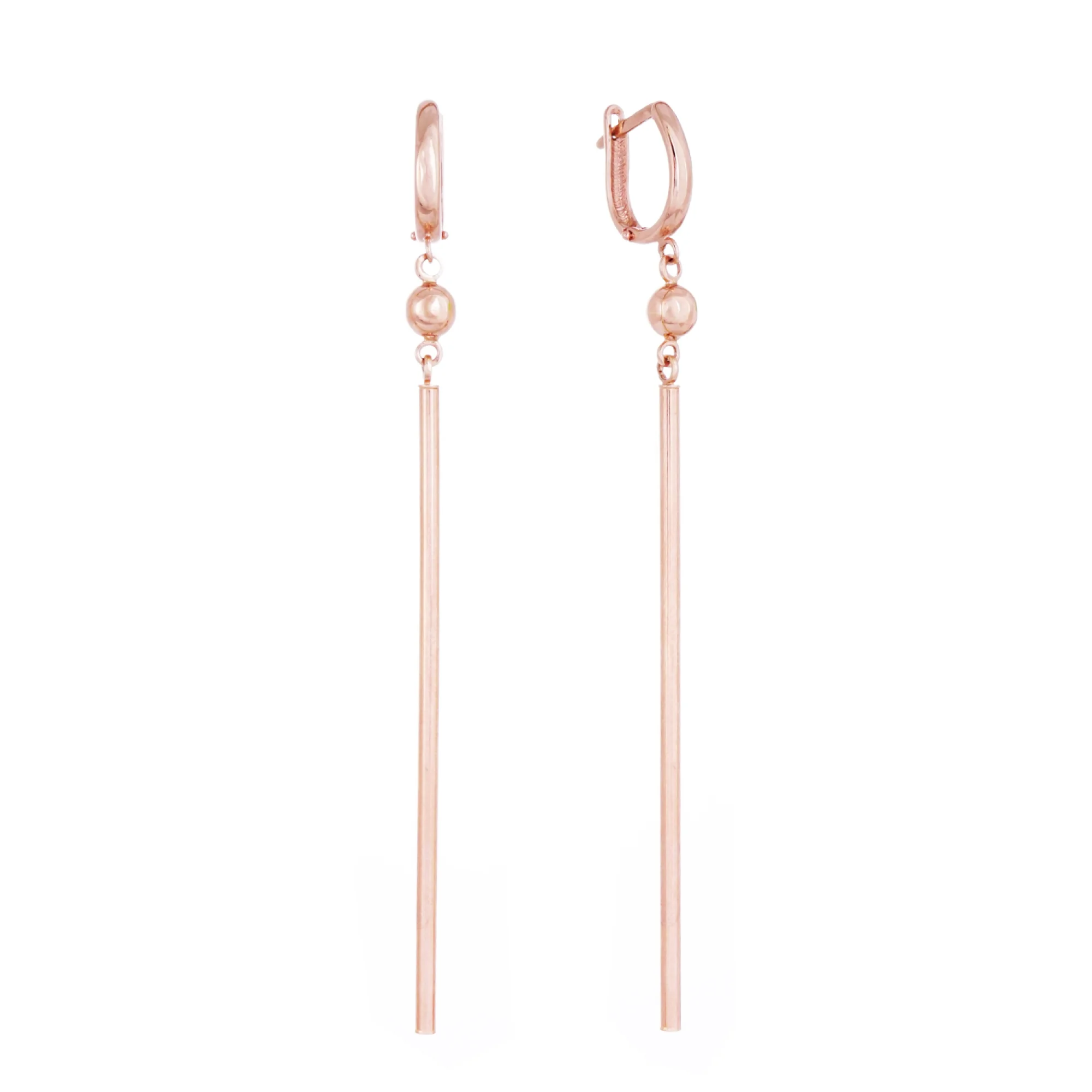 Серьги с подвесом из красного золота - 594135 - 1