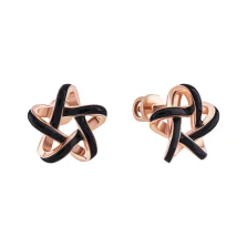 Екстравагантні сережки-пусети "Флора" у червоному золоті з емаллю - 1927147