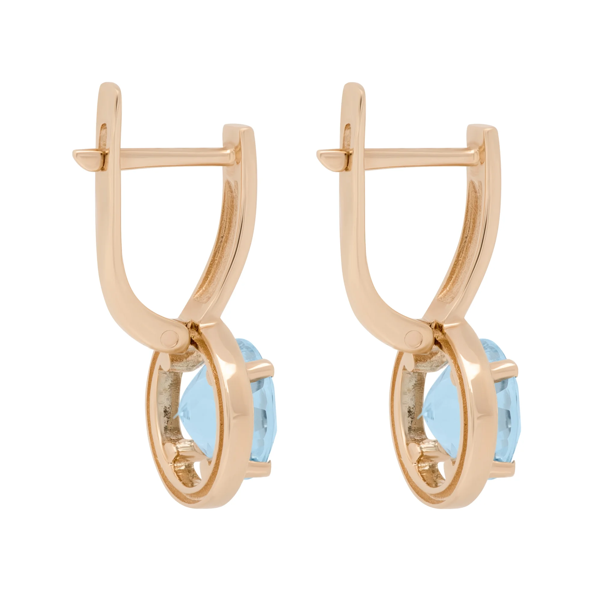 Сережки из красного золота с топазом - 1615175 - 5