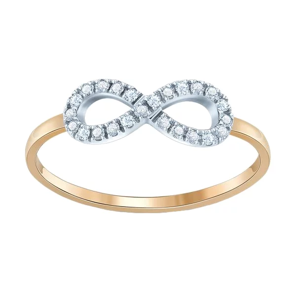 Золотое кольцо Бесконечность с фианитом. Артикул 700115: цена, отзывы, фото – купить в интернет-магазине AURUM