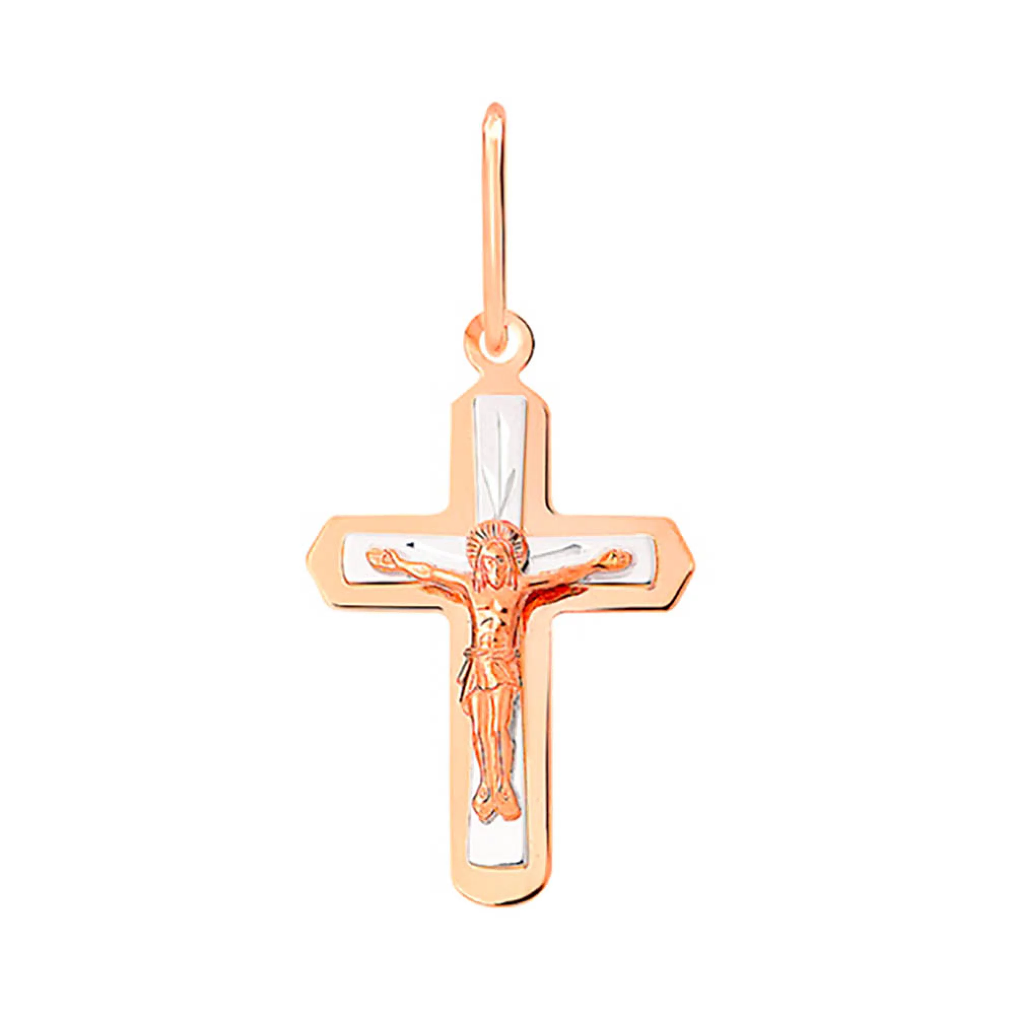 Крестик из комбинированого золота - 967954 – изображение 1
