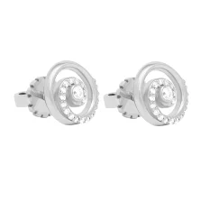 Сережки-пусети з білого золота з діамантами - 1739230