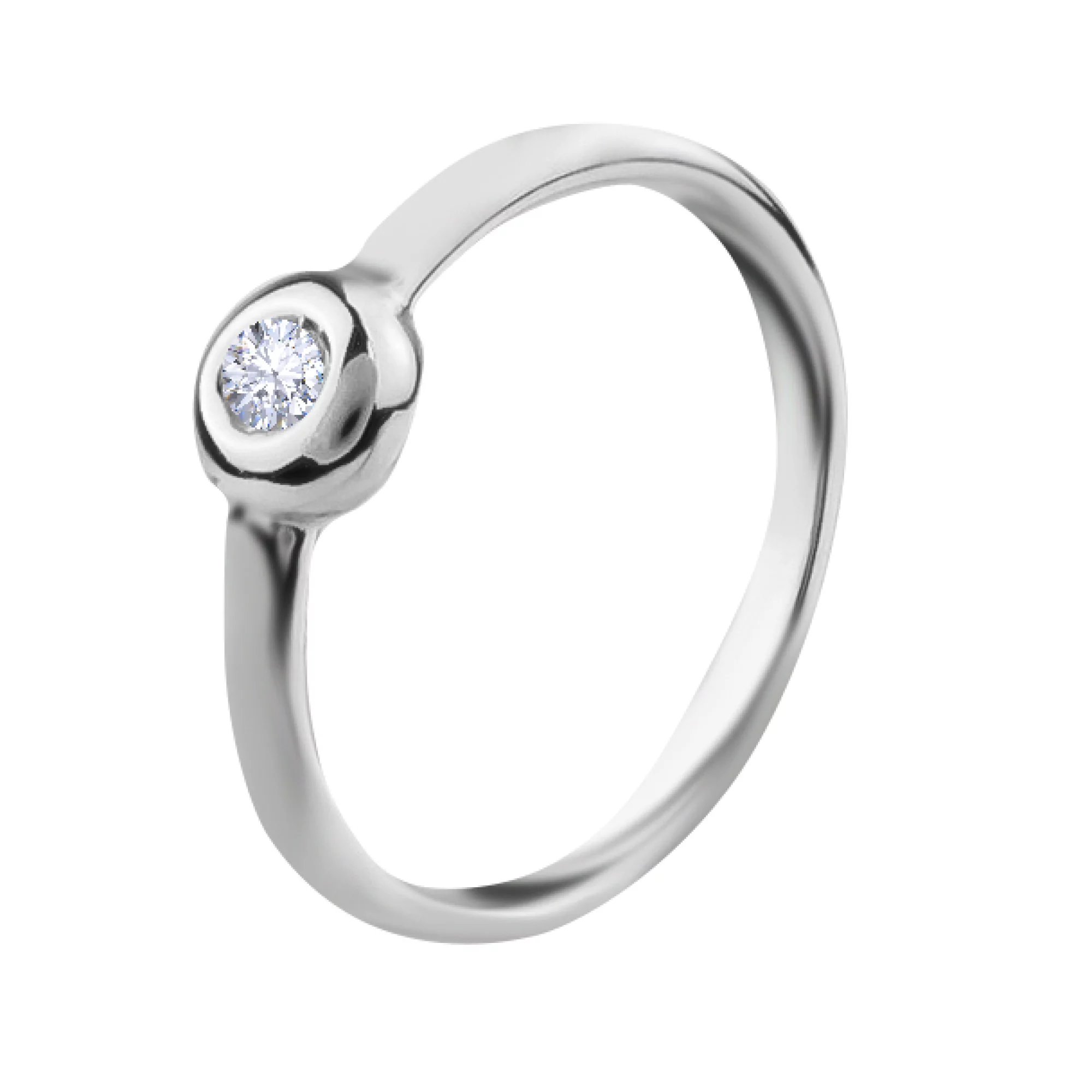 Золотое кольцо с бриллиантом - 585607 – изображение 1