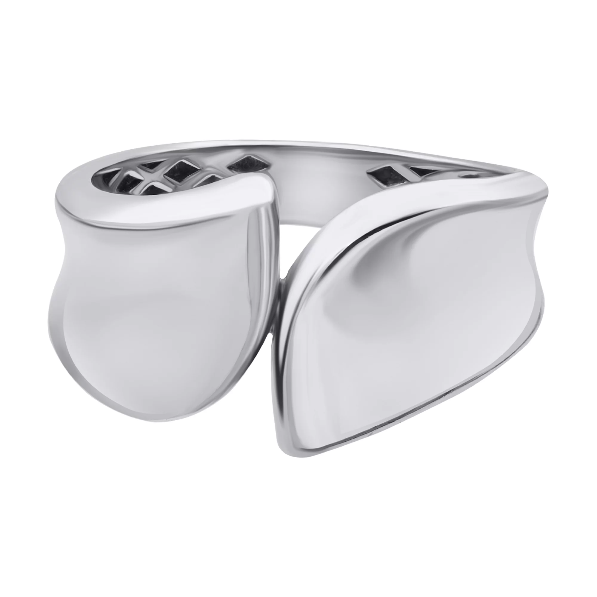 Кольцо серебряное с платиновым покрытием - 878653 – изображение 2