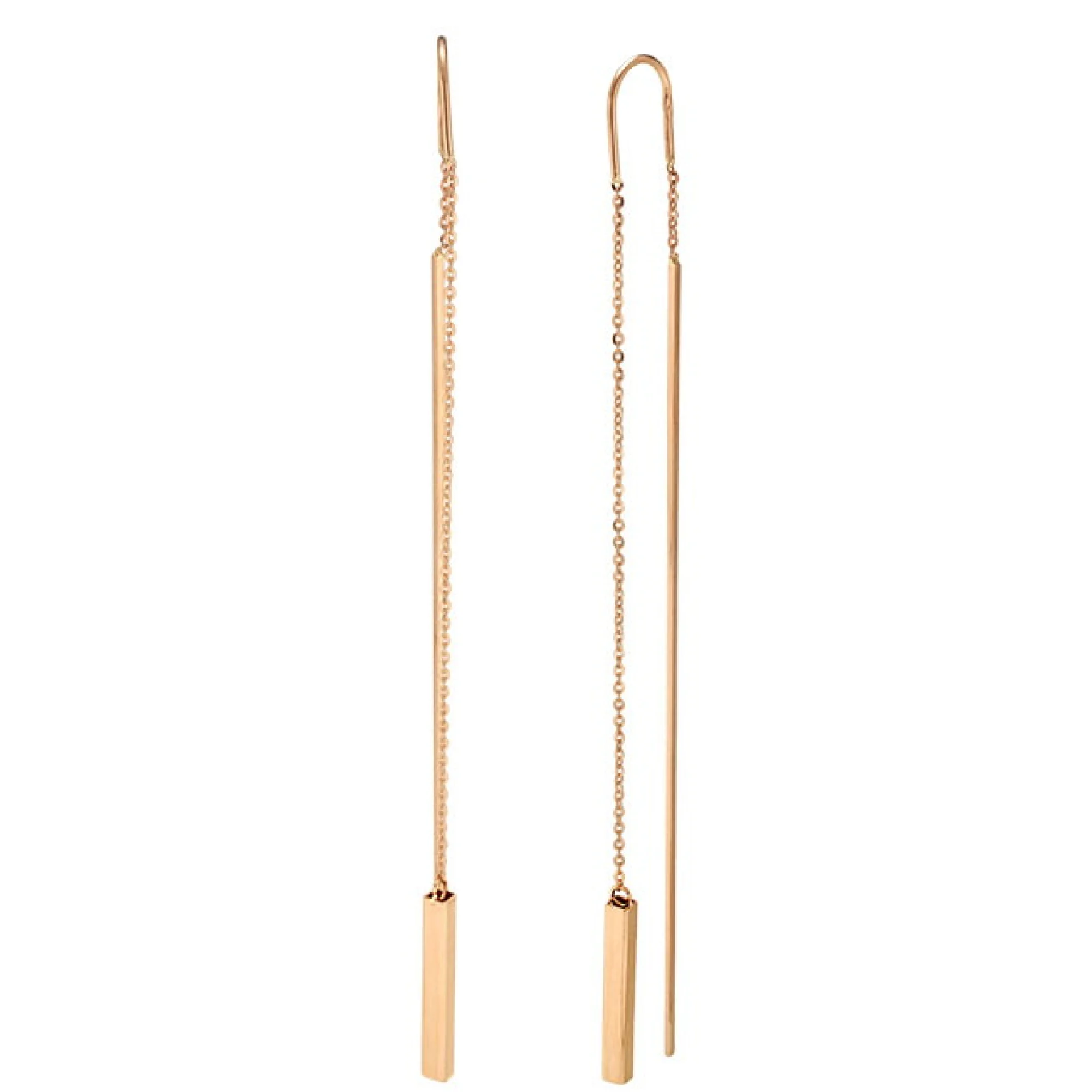 Сережки-протяжки из красного золота - 406325 - 1