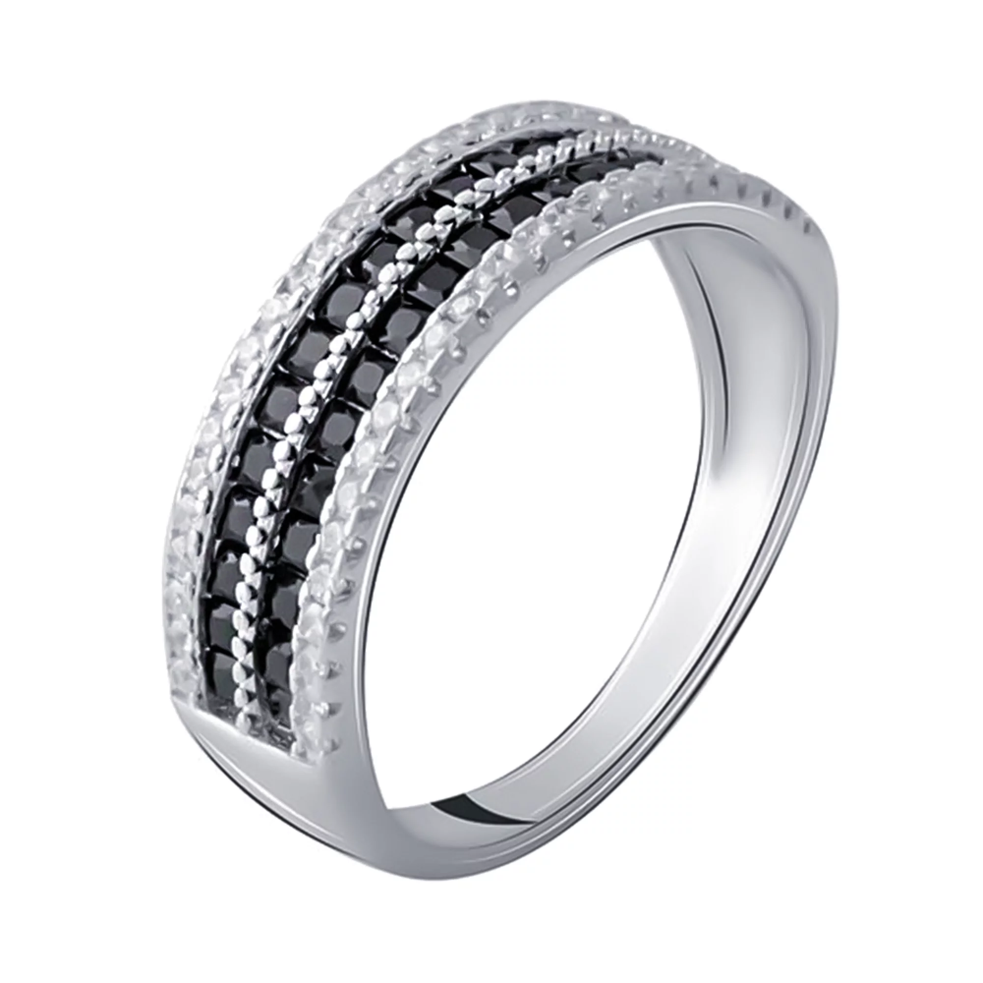 Кольцо из серебра с дорожкой фианитов - 1469526 – изображение 1