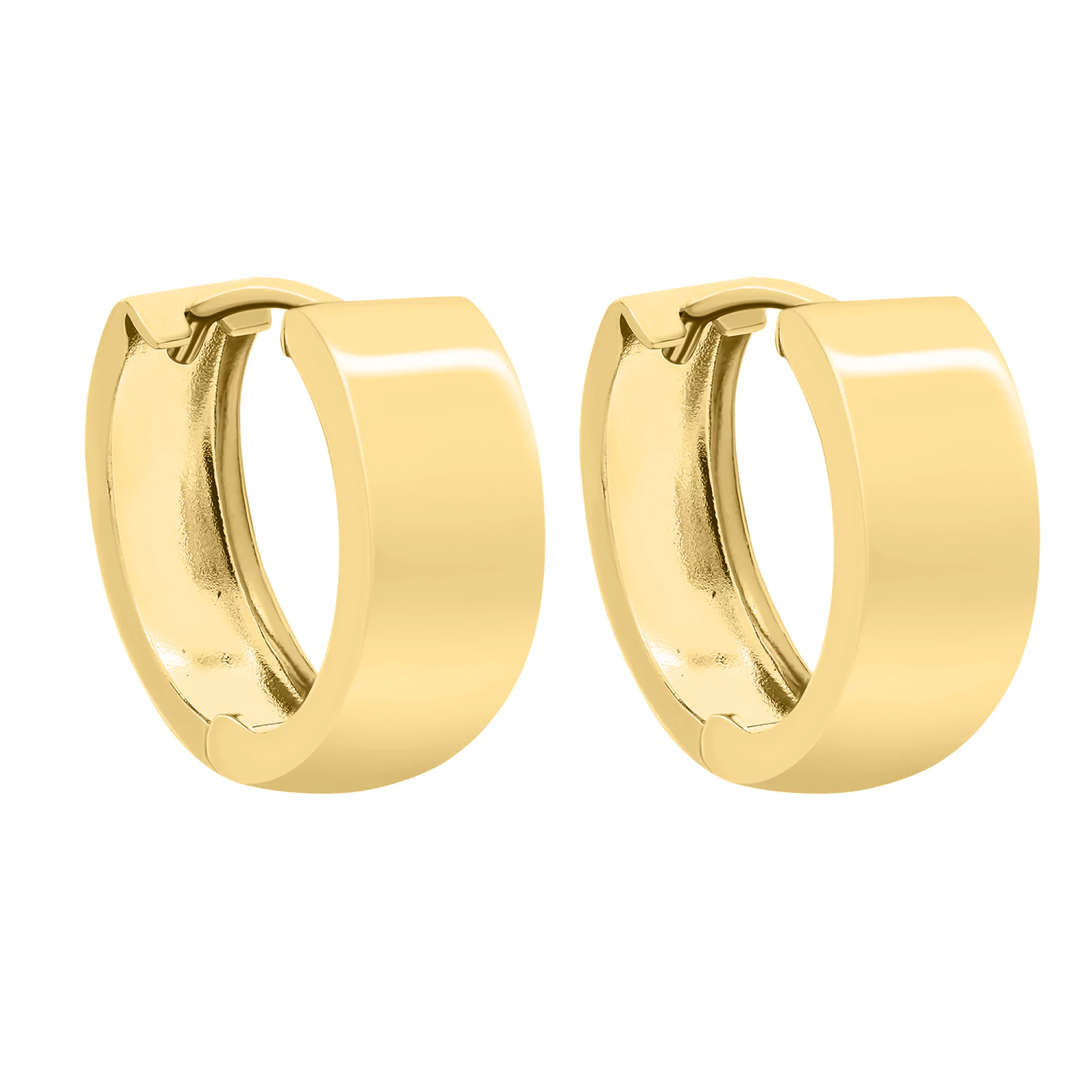 Сережки-кольца из лимонного золота - 967128 – изображение 1