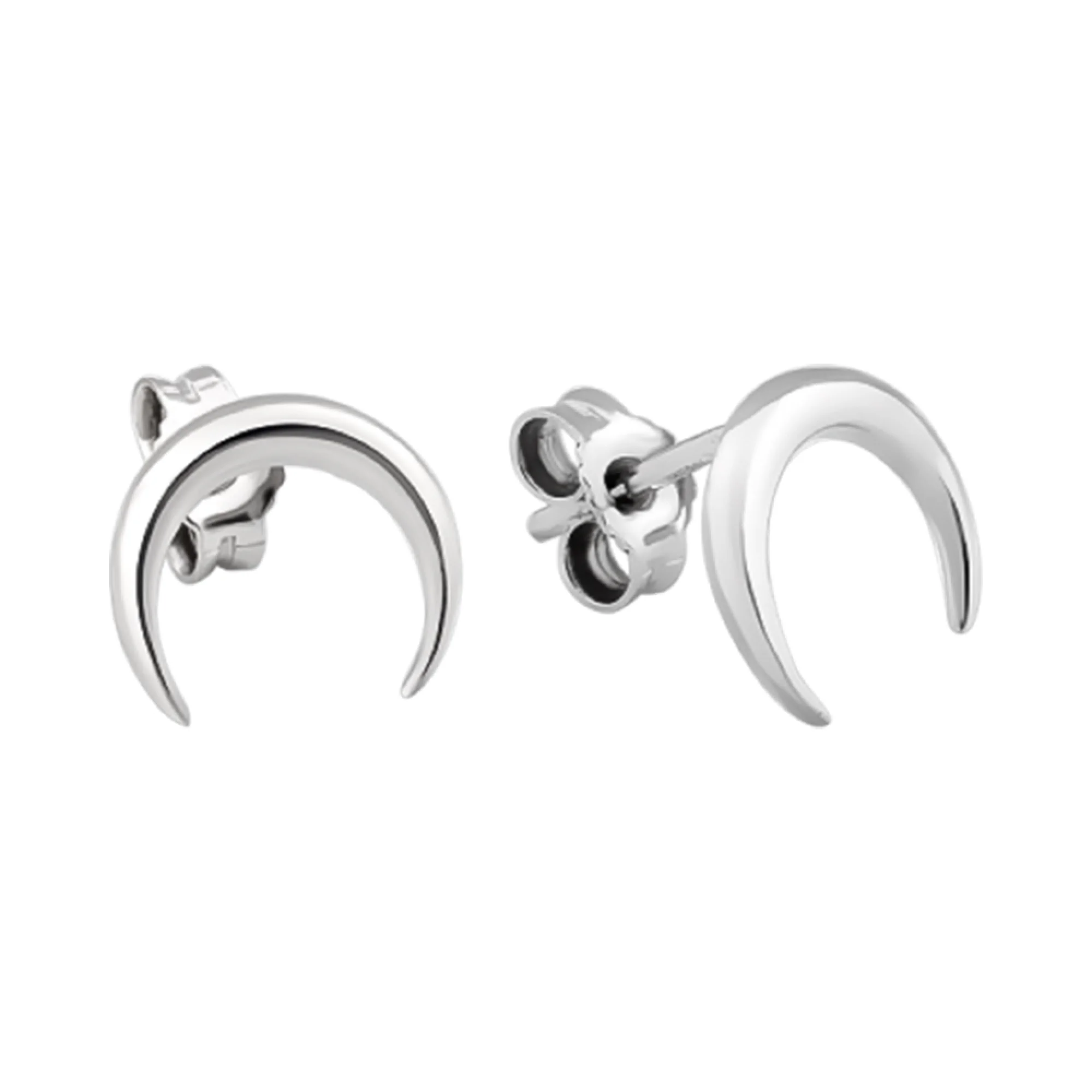 Серьги-гвоздики из серебра "Месяц" - 1444831 - 1