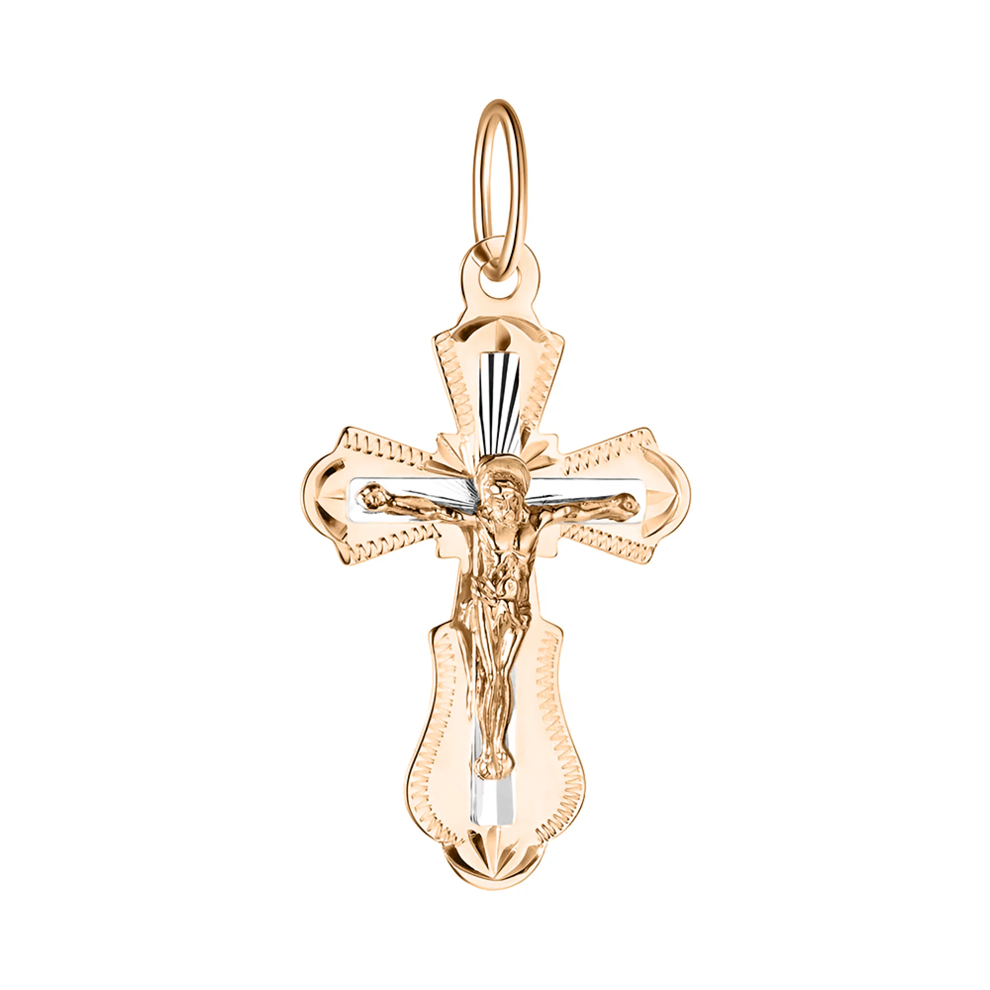 Золотий хрестик з алмазною гранню  - 1524127 – зображення 1
