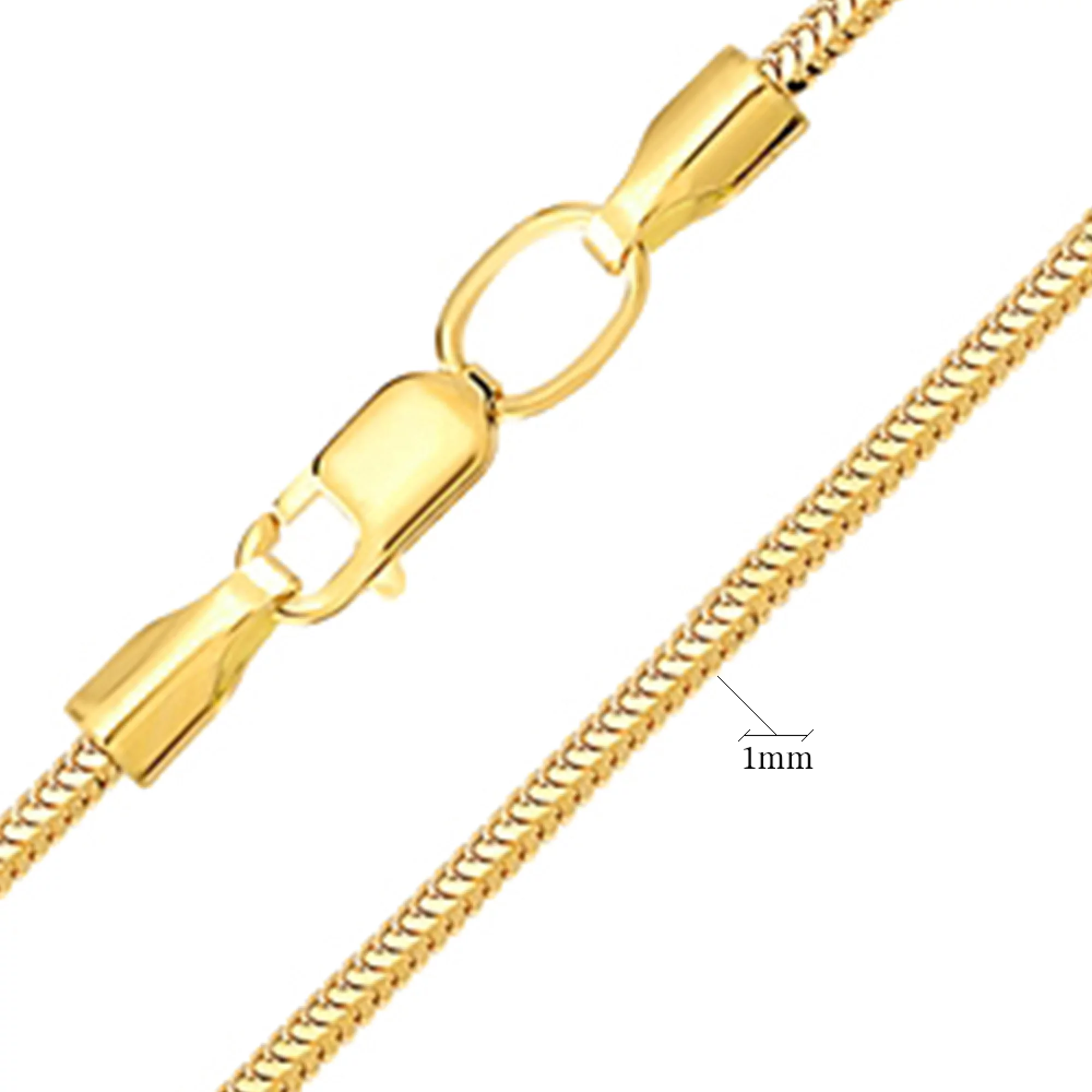 Ланцюг з лимонного золота плетіння снейк - 1451665 – зображення 2