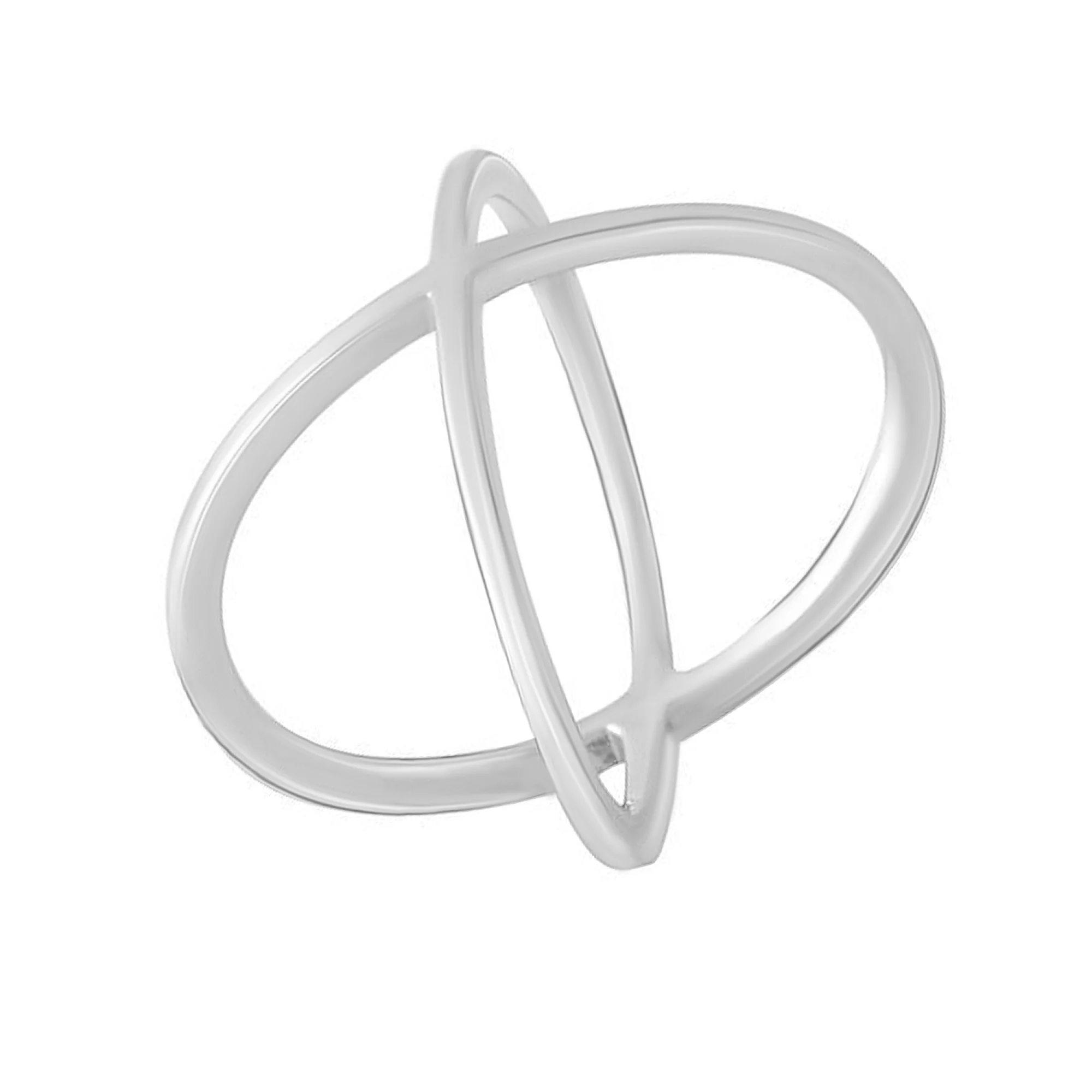 Кольцо серебряное Х-образной формы  - 1575313 – изображение 1