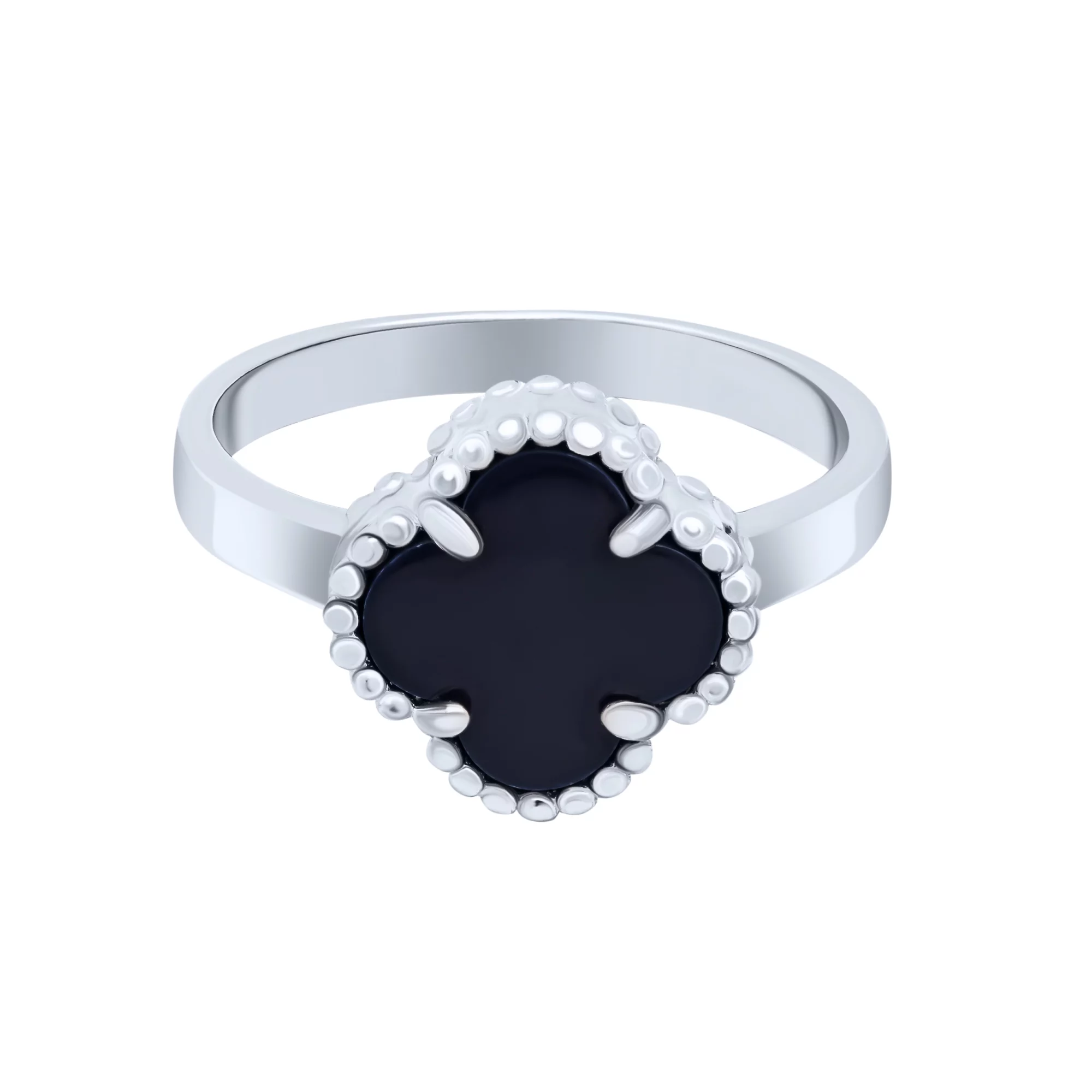 Кольцо из серебра с лазуритом "Клевер" - 1760274 – изображение 2