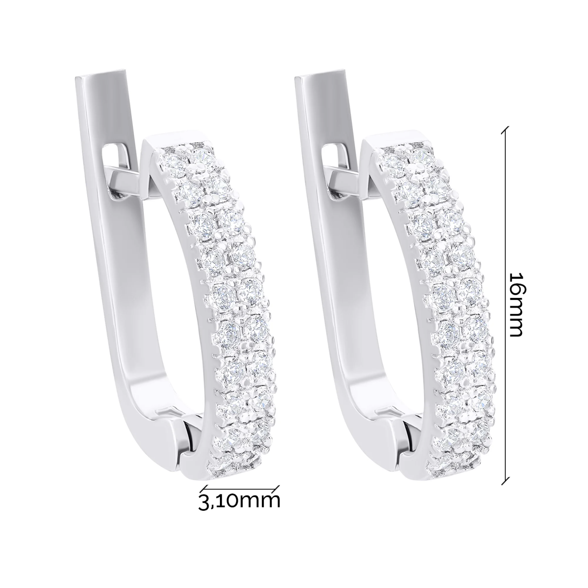 Серьги из серебра с дорожкой фианитов - 1546000 - 3