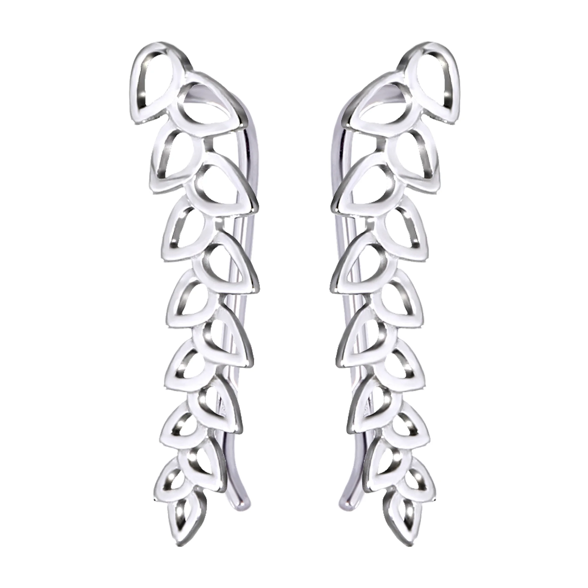 Сережки-клаймбери з білого золота - 967808 - 1