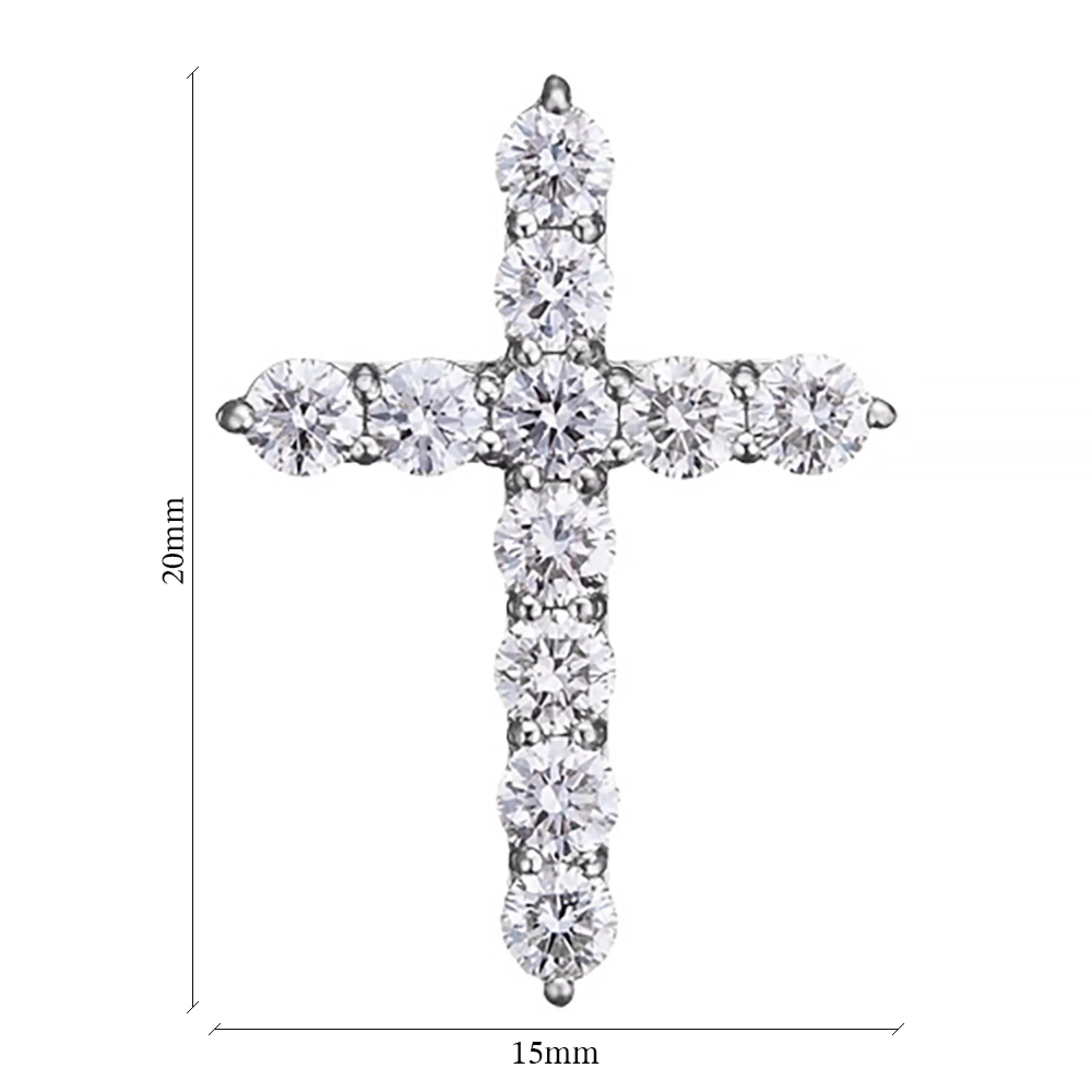 Декоративний хрестик з діамантами - 971001 – зображення 2
