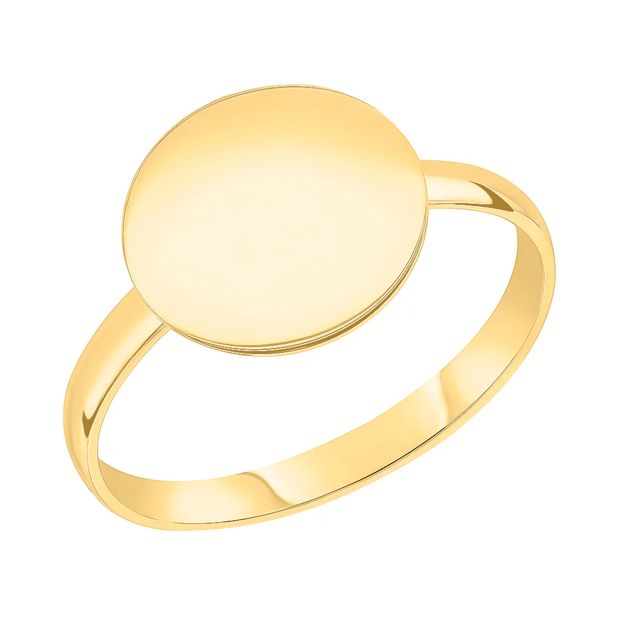 Кольцо "Монета" из лимонного золота - 1515069 – изображение 1