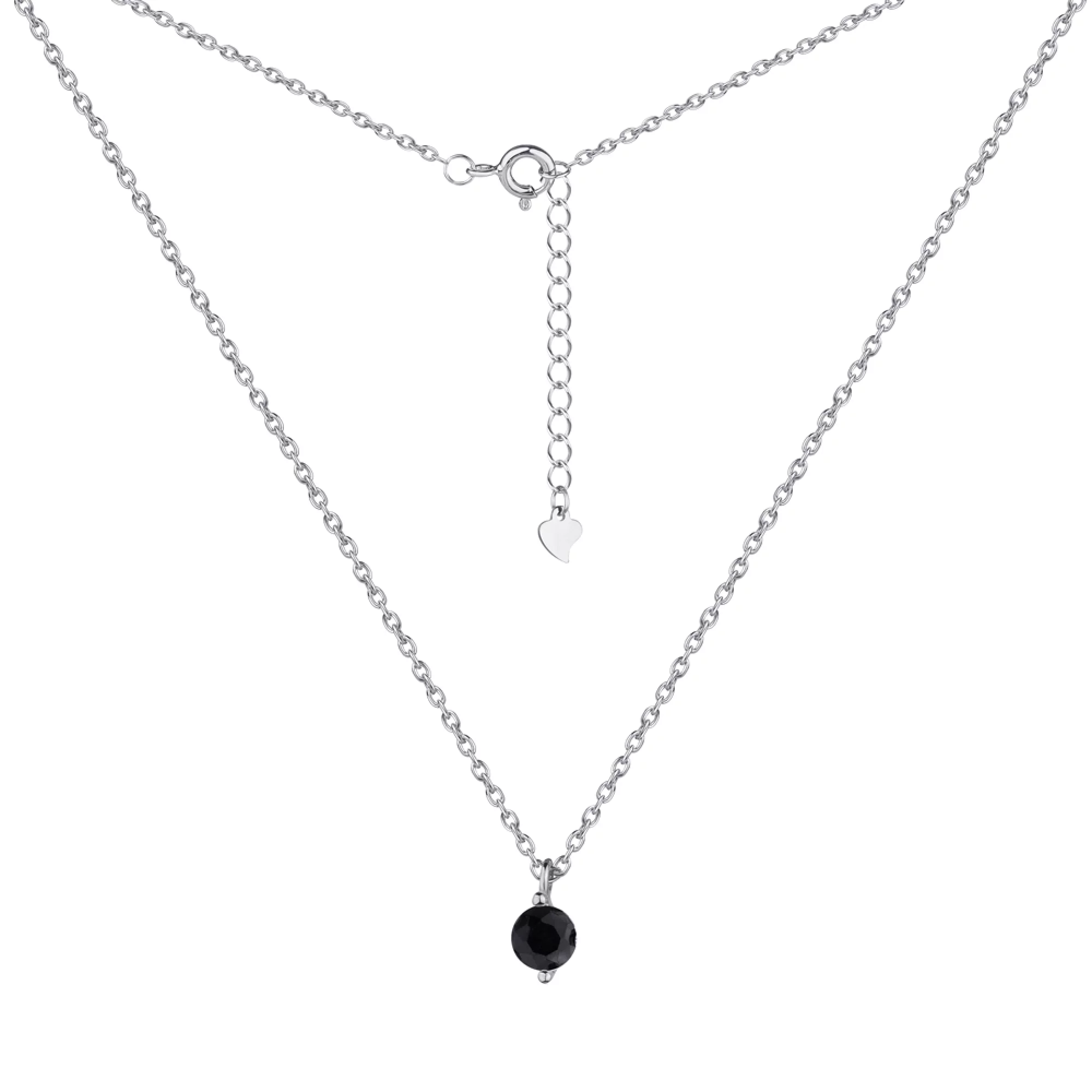 Серебряная цепочка с подвеской и фианитом плетение якорное - 1591955 – изображение 1