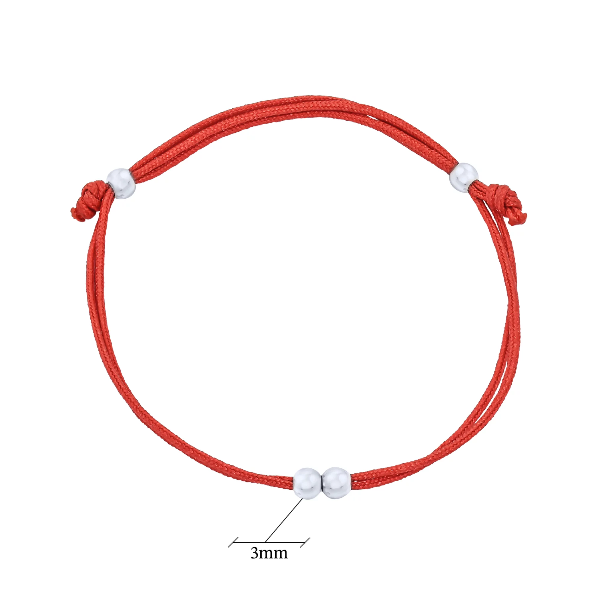 Браслет з червоною ниткою з шовку і срібною вставкою - 1615531 – зображення 2