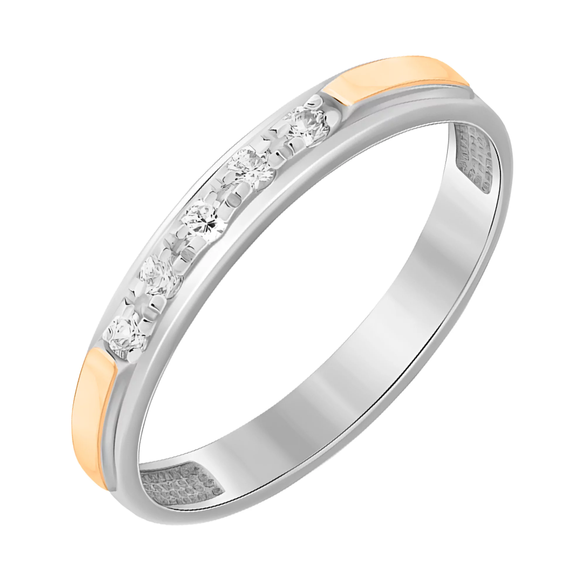 Серебряное кольцо с фианитом - 474124 – изображение 1