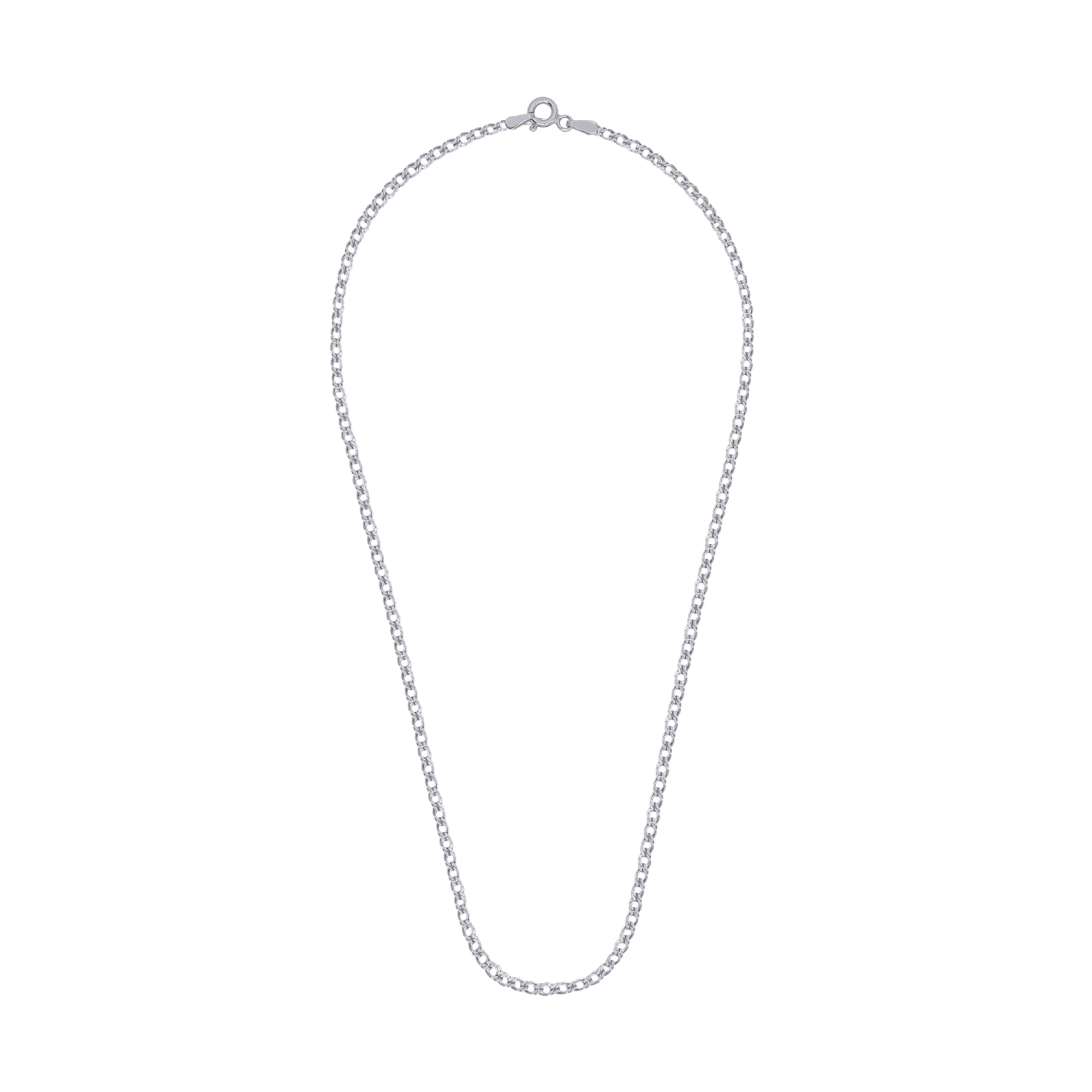 Срібний ланцюг з плетінням Рембо - 686803 – зображення 2