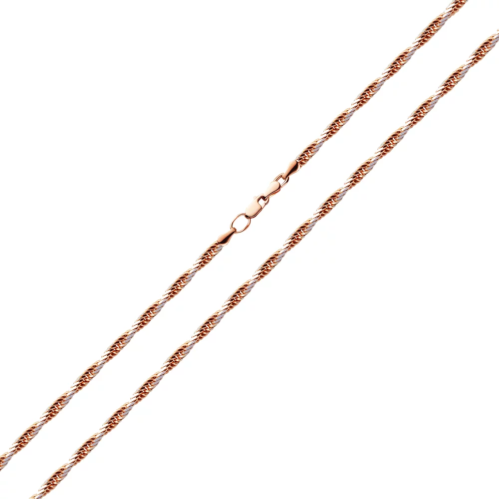 Цепочка из комбинированного золота плетение Жгут. Артикул ц3017704р: цена, отзывы, фото – купить в интернет-магазине AURUM