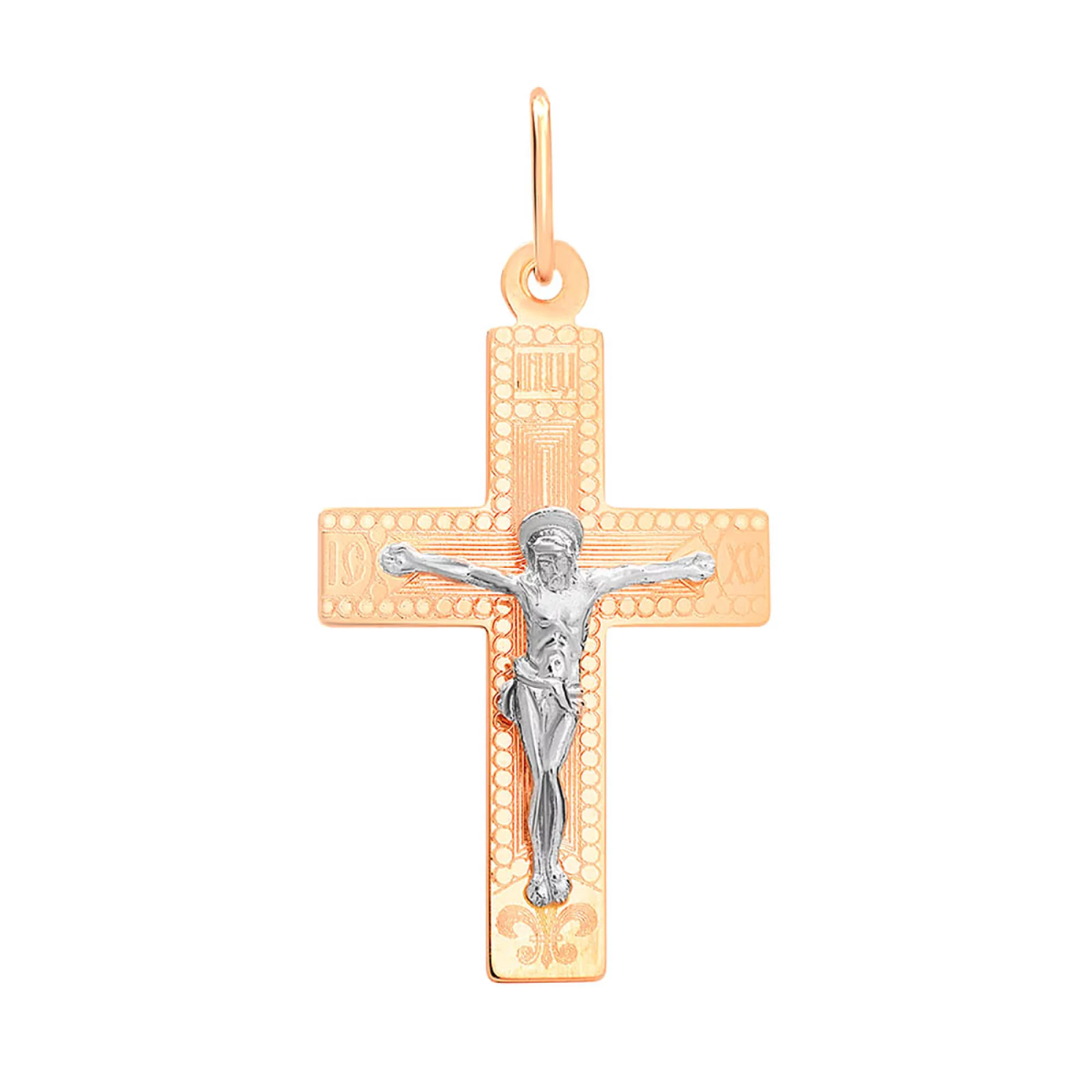 Хрестик з комбінованого золота - 1105347 – зображення 1